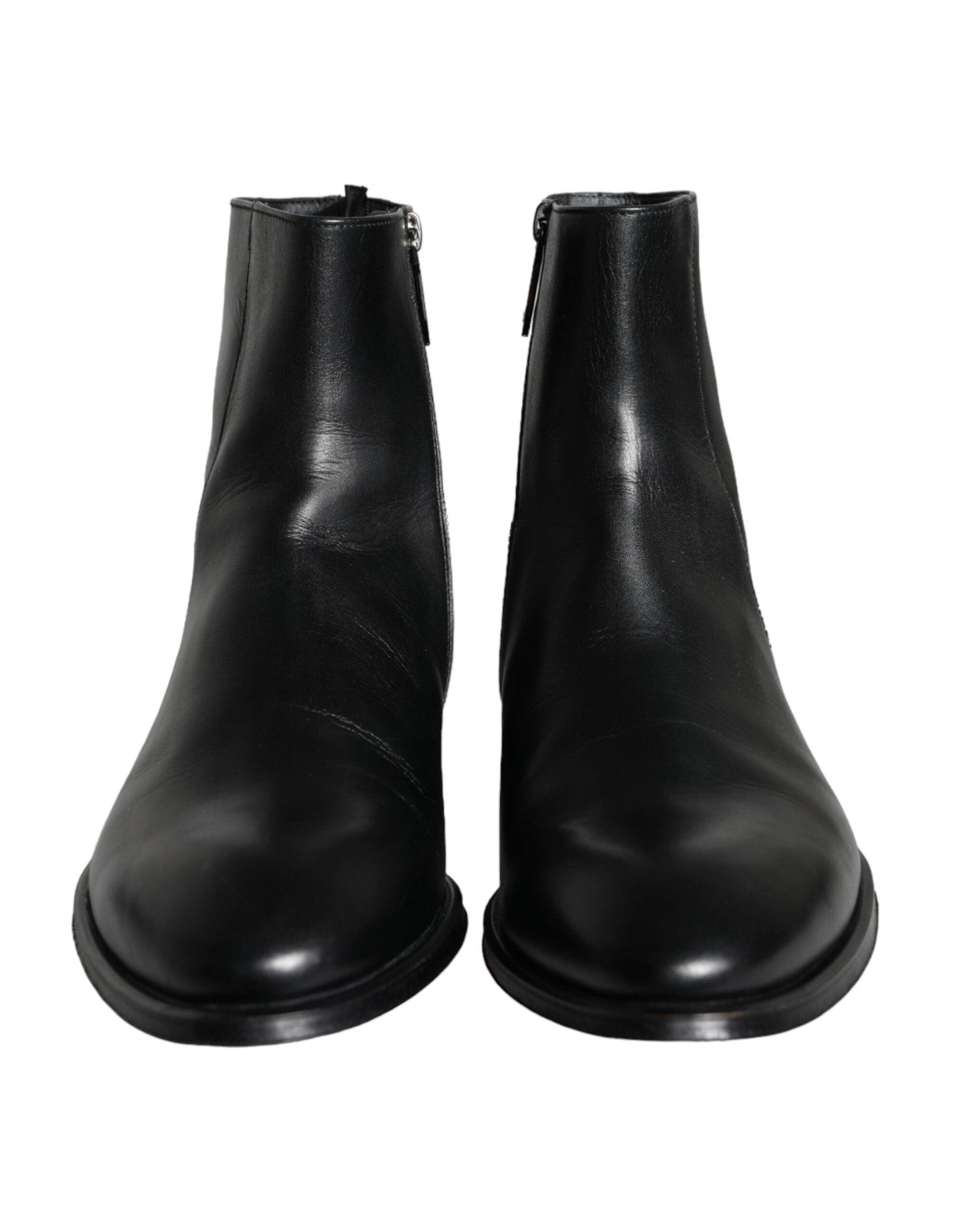 Dolce & Gabbana Black Calf Leather Men Ankle Boots Men Shoes - Arichezz.store