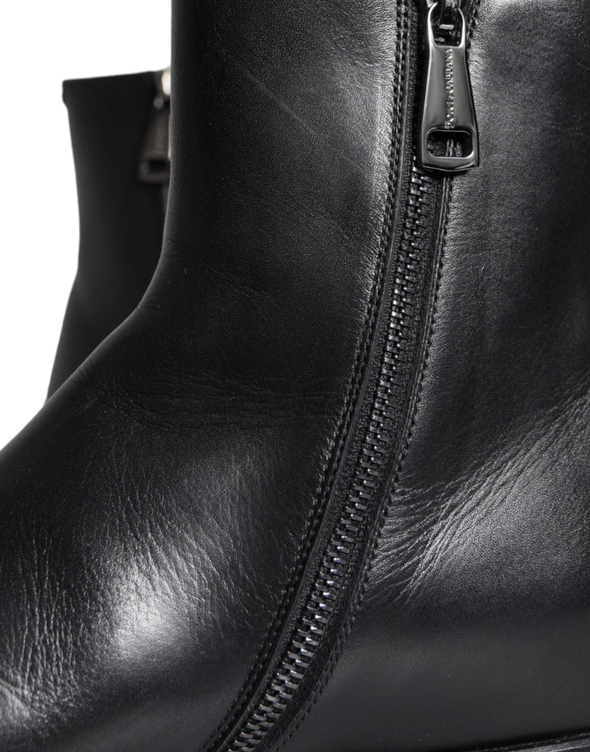 Dolce & Gabbana Black Calf Leather Men Ankle Boots Men Shoes - Arichezz.store