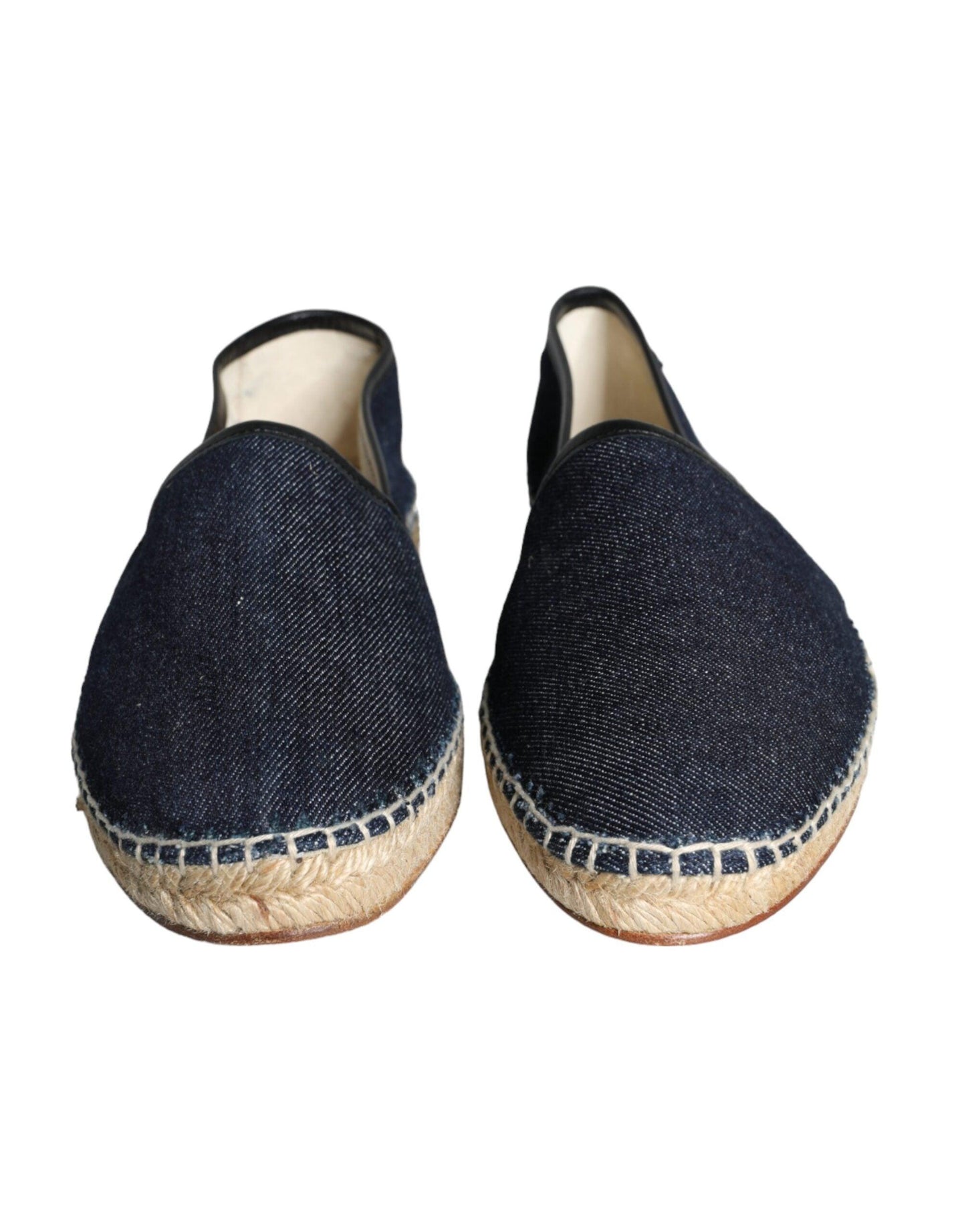 Dolce & Gabbana Blue Denim Cotton Leather Espadrilles Shoes - Arichezz.store