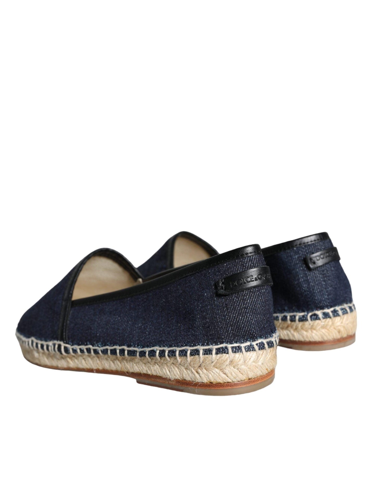 Dolce & Gabbana Blue Denim Cotton Leather Espadrilles Shoes - Arichezz.store