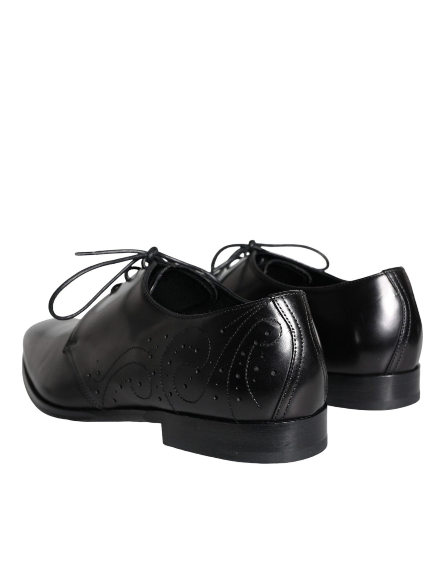 Dolce & Gabbana Black Calfskin Leather Derby Men Dress Shoes - Arichezz.store