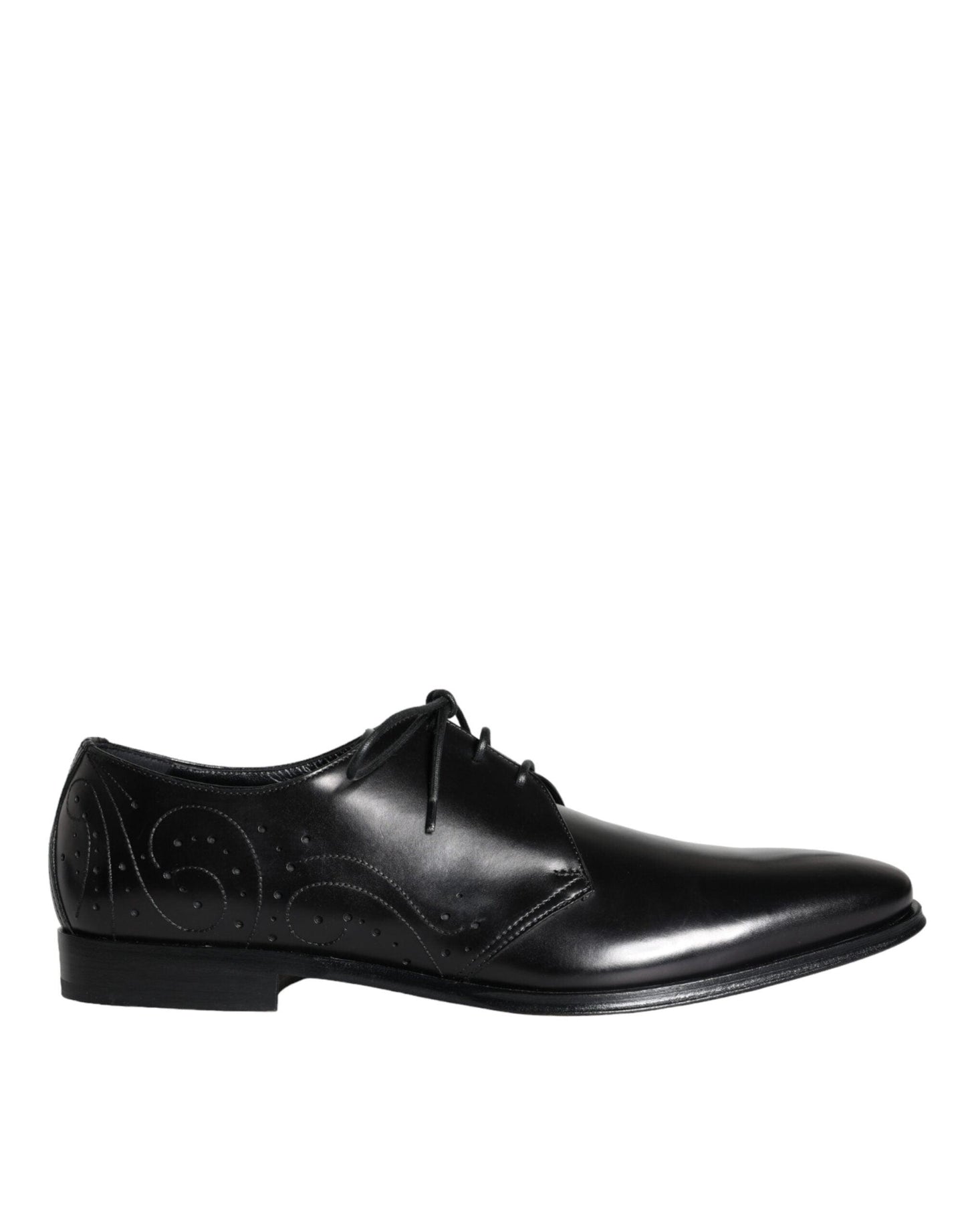 Dolce & Gabbana Black Calfskin Leather Derby Men Dress Shoes - Arichezz.store