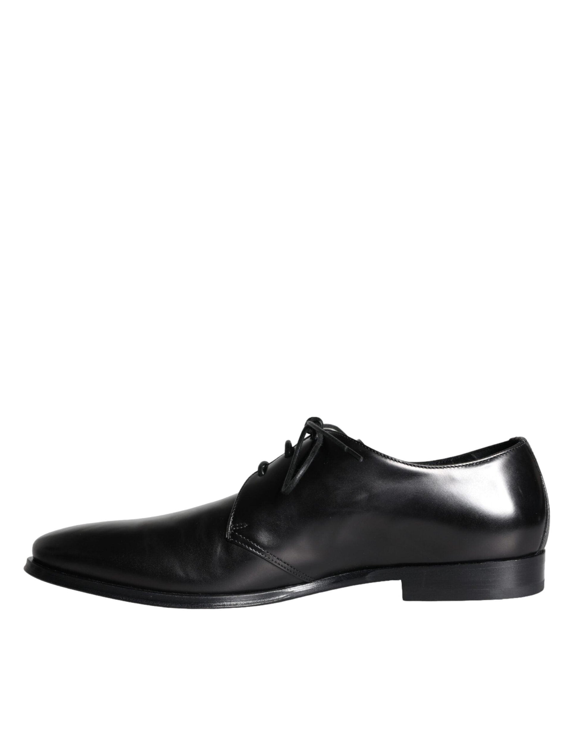 Dolce & Gabbana Black Calfskin Leather Derby Men Dress Shoes - Arichezz.store