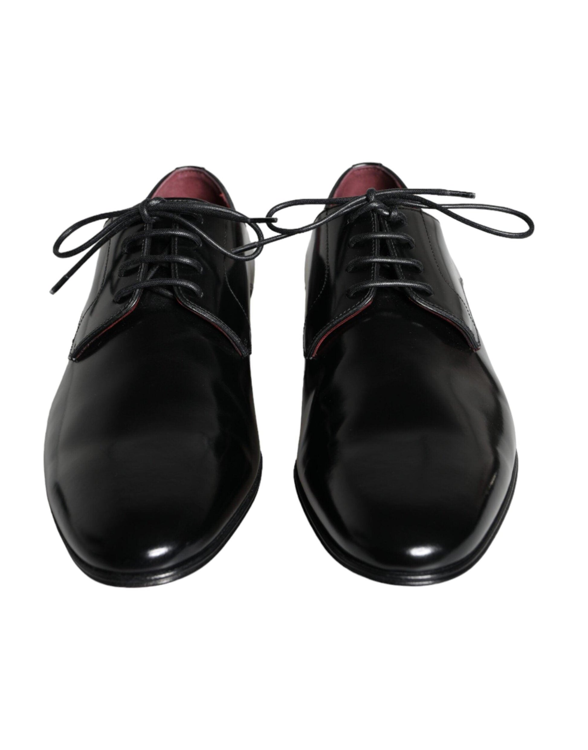 Dolce & Gabbana Black Calfskin Leather Derby Dress Men Shoes - Arichezz.store