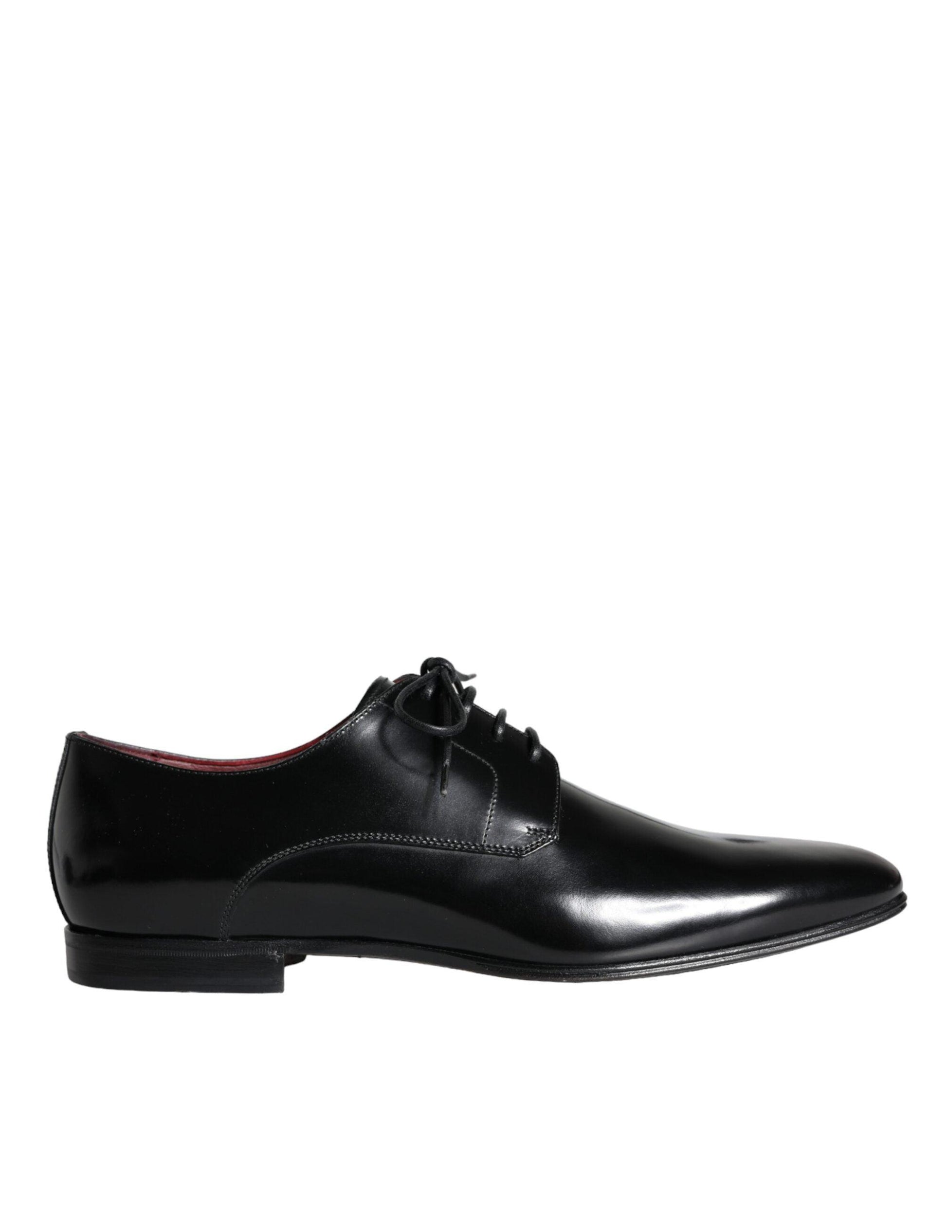 Dolce & Gabbana Black Calfskin Leather Derby Dress Men Shoes - Arichezz.store