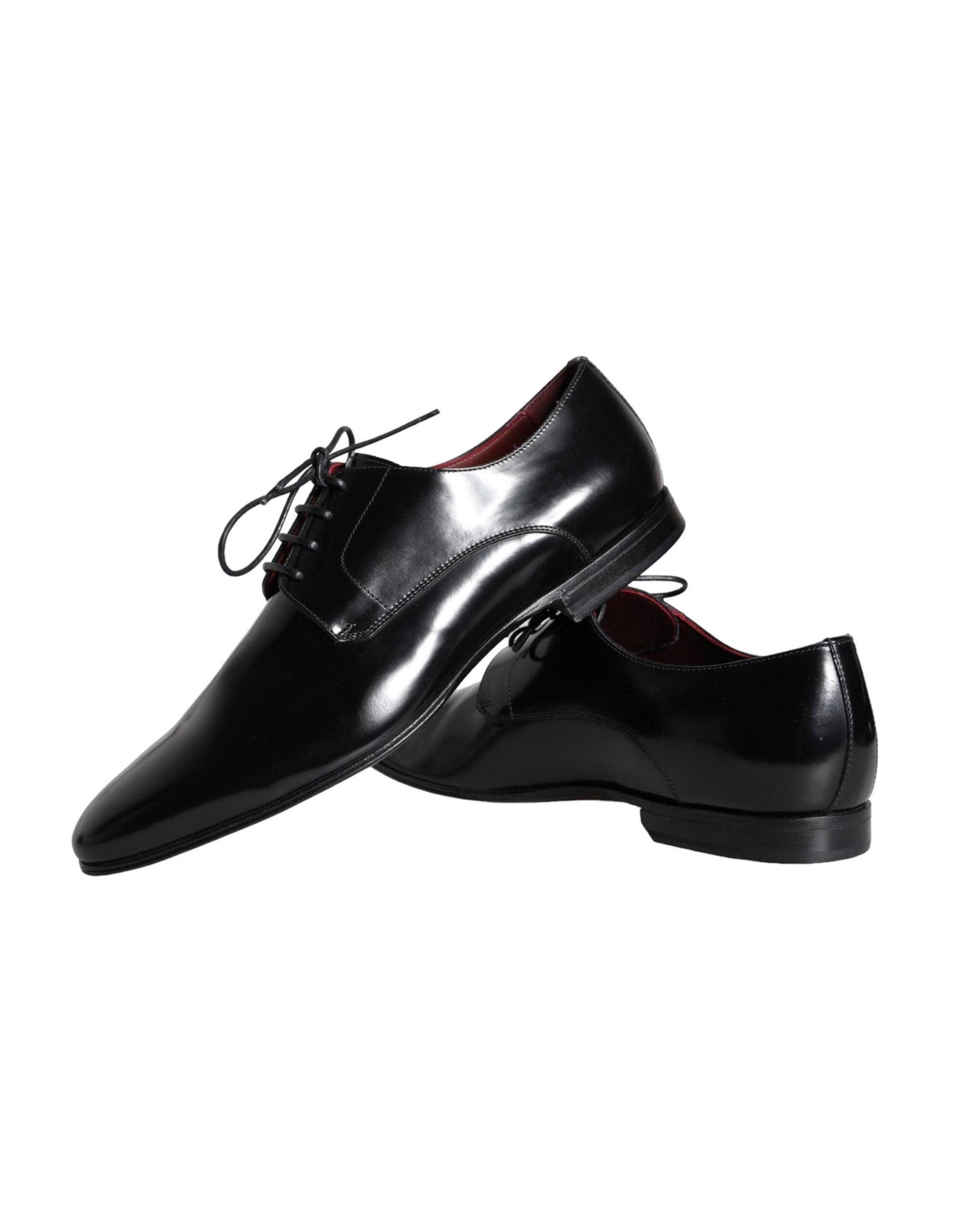 Dolce & Gabbana Black Calfskin Leather Derby Dress Men Shoes - Arichezz.store