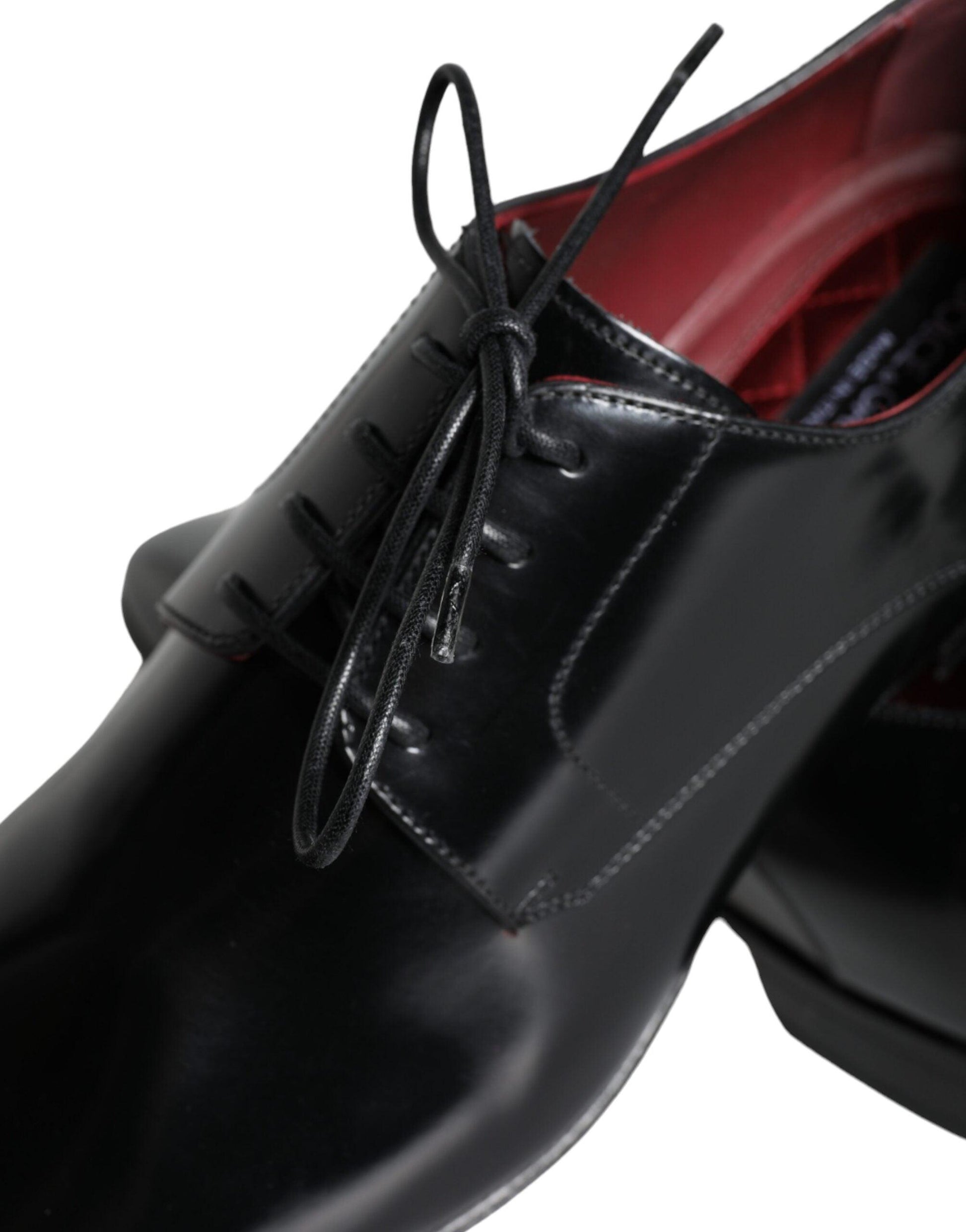 Dolce & Gabbana Black Calfskin Leather Derby Dress Men Shoes - Arichezz.store