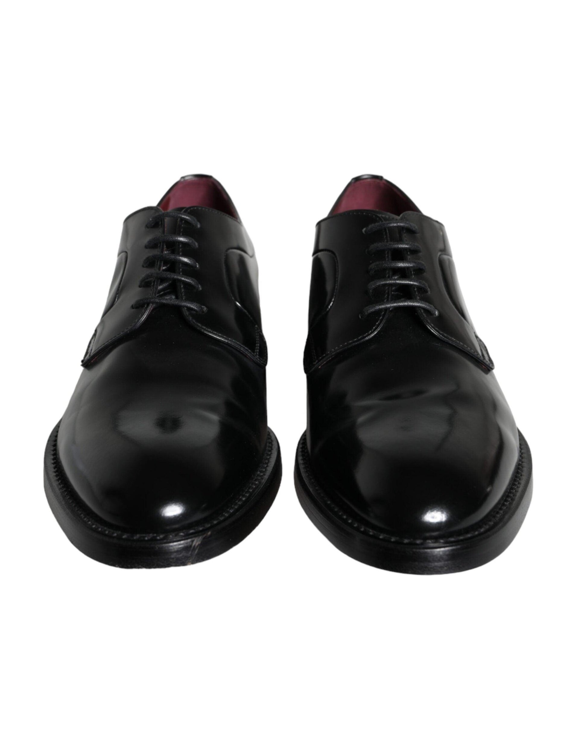 Dolce & Gabbana Black Calfskin Leather Derby Men Dress Shoes - Arichezz.store