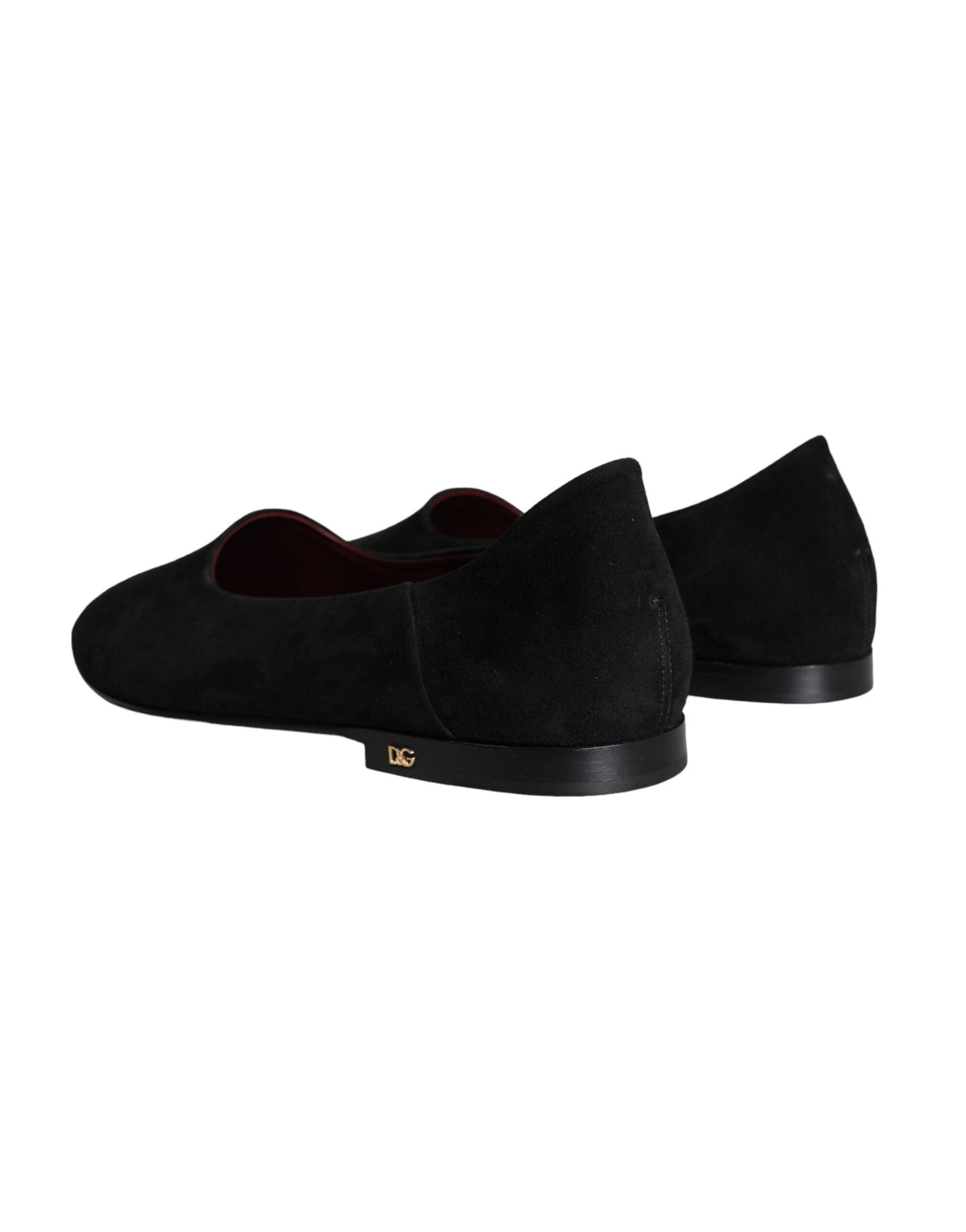 Dolce & Gabbana Black Suede Loafers Formal Slip On Shoes - Arichezz.store