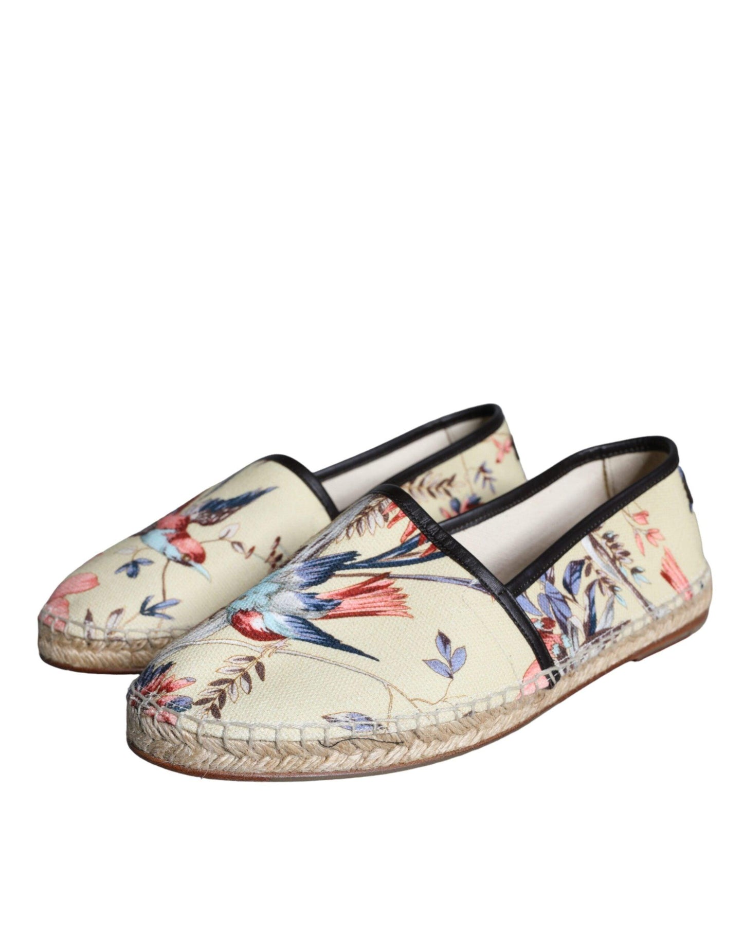 Dolce & Gabbana Beige Floral Canvas Espadrilles Slip On Shoes - Arichezz.store