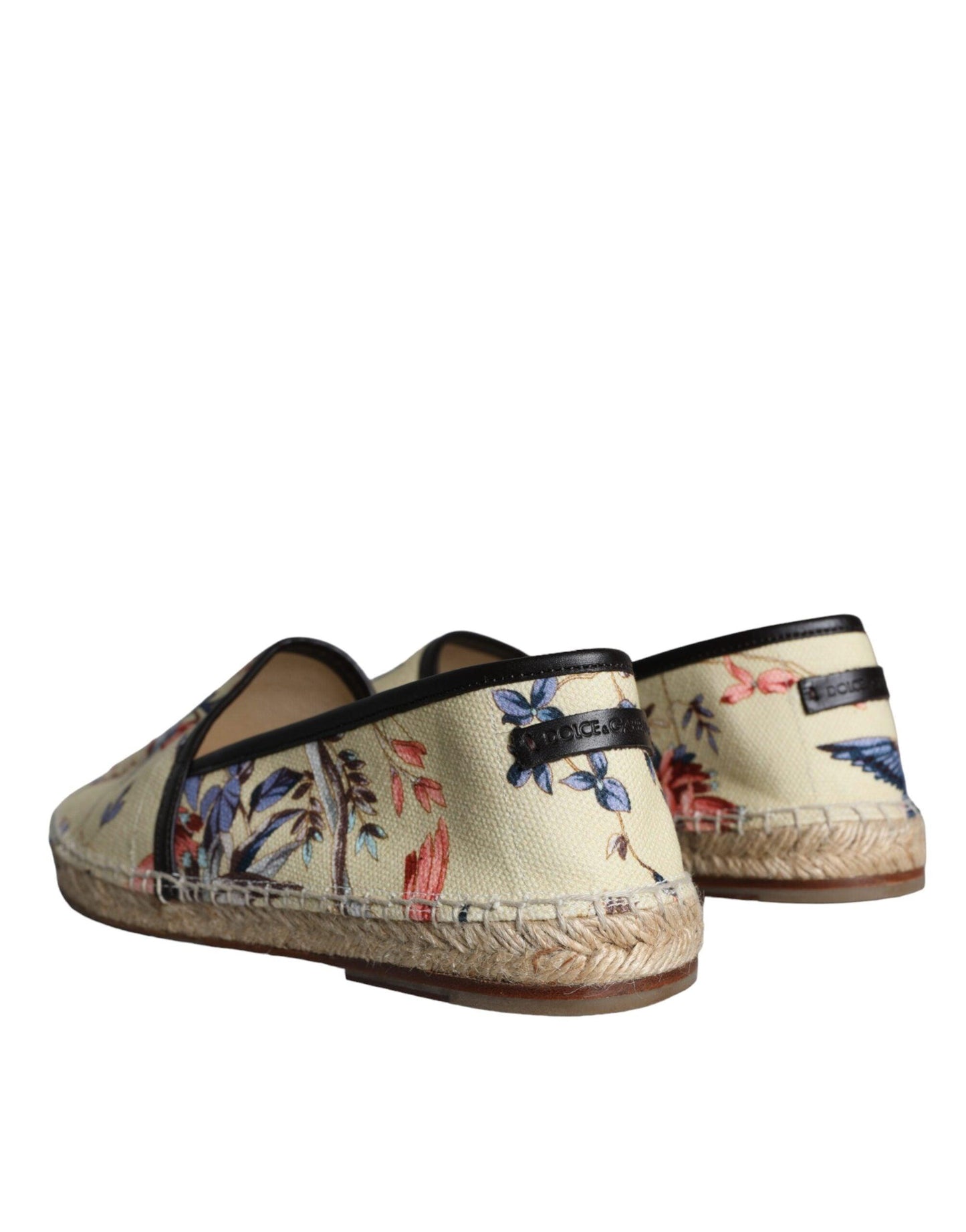 Dolce & Gabbana Beige Floral Canvas Espadrilles Slip On Shoes - Arichezz.store