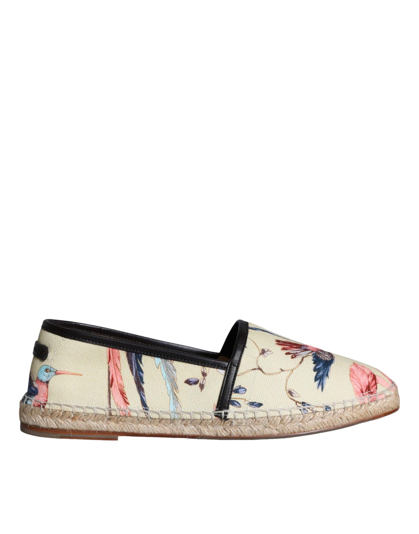 Dolce & Gabbana Beige Floral Canvas Espadrilles Slip On Shoes - Arichezz.store