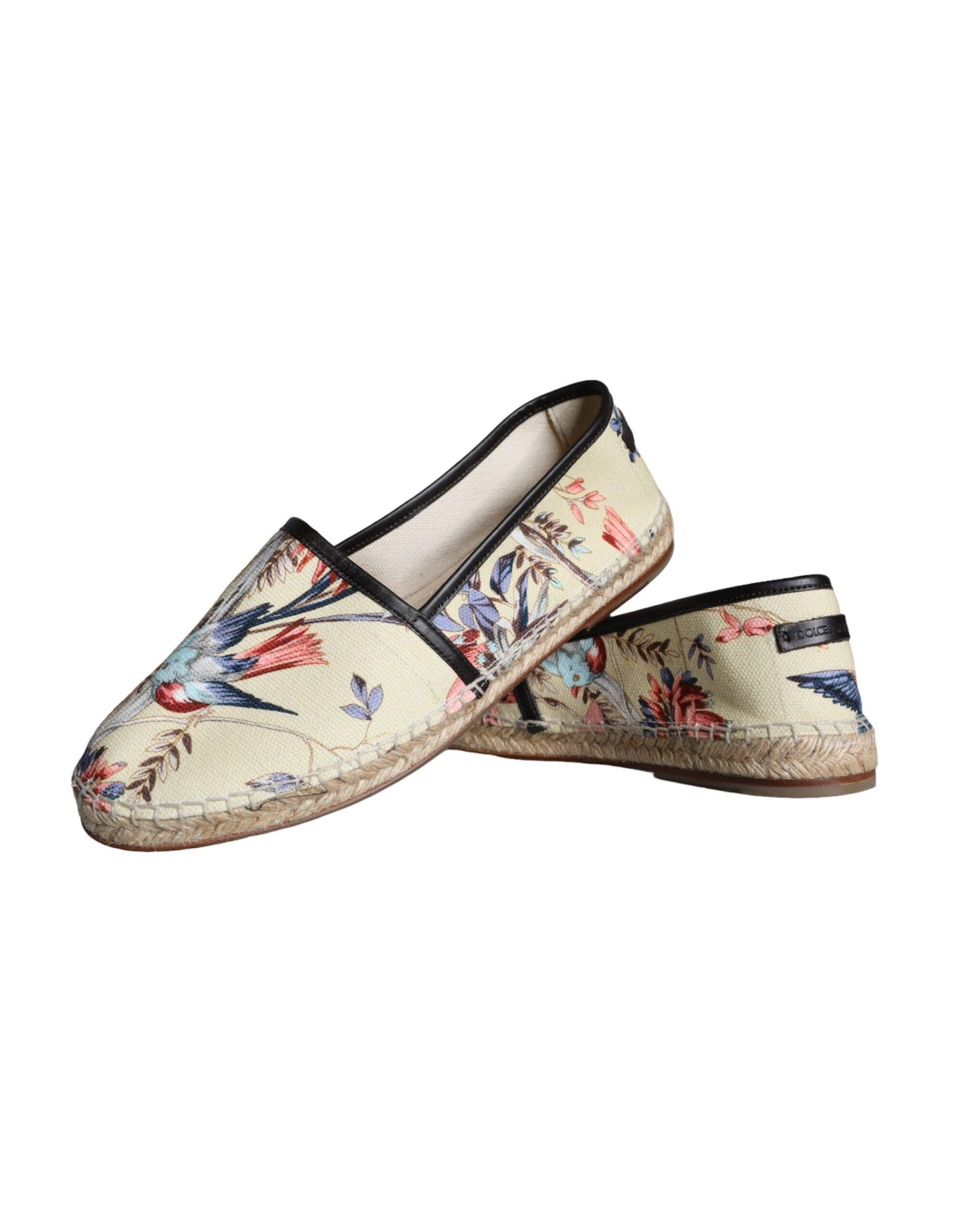 Dolce & Gabbana Beige Floral Canvas Espadrilles Slip On Shoes - Arichezz.store