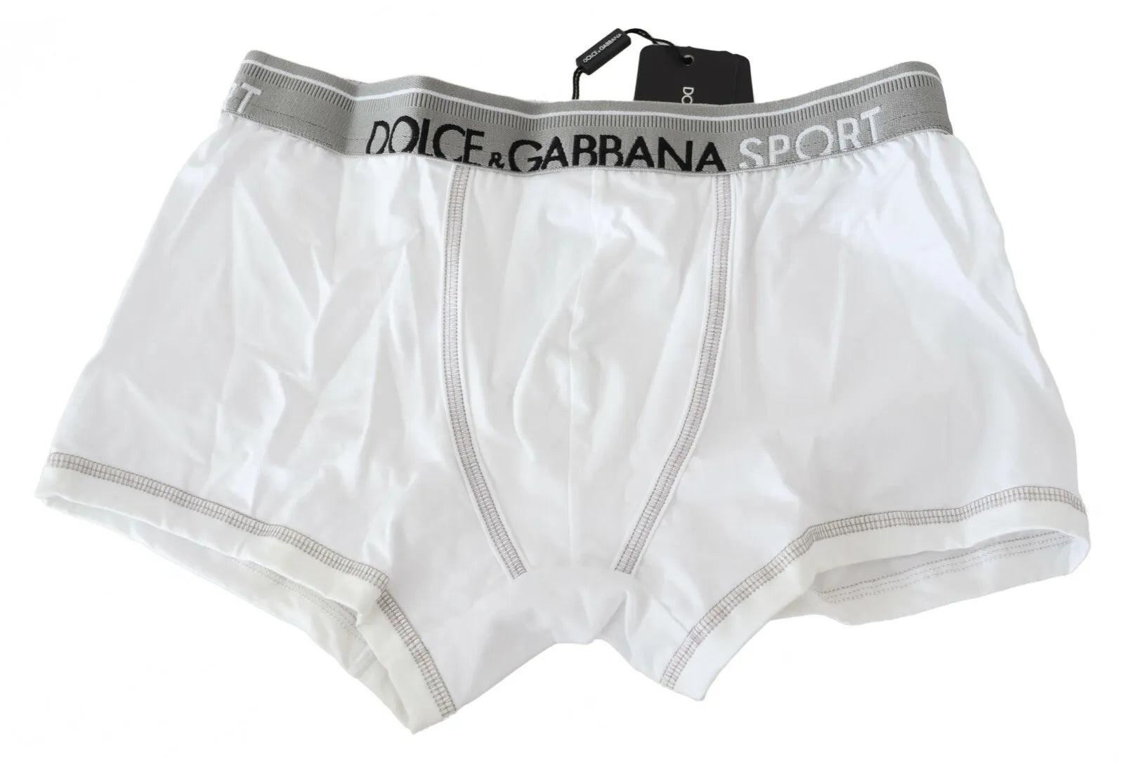 Dolce & Gabbana White Cotton Stretch Regular Boxer Underwear - Arichezz.store