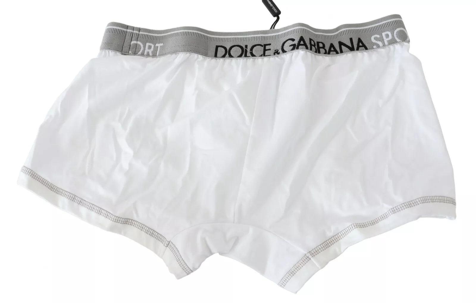 Dolce & Gabbana White Cotton Stretch Regular Boxer Underwear - Arichezz.store