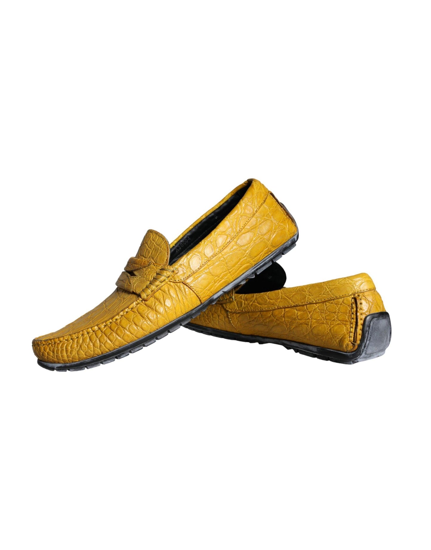 Dolce & Gabbana Yellow Leather Slip Mocassin Loafers Shoes - Arichezz.store