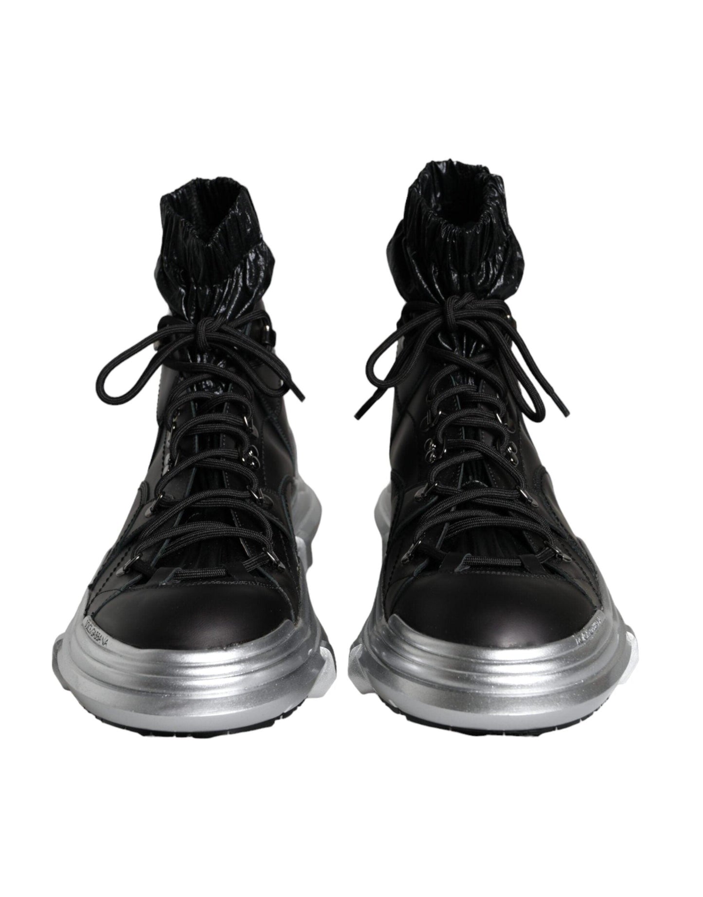 Dolce & Gabbana Black Nylon Galileo High Top Sneakers Shoes - Arichezz.store