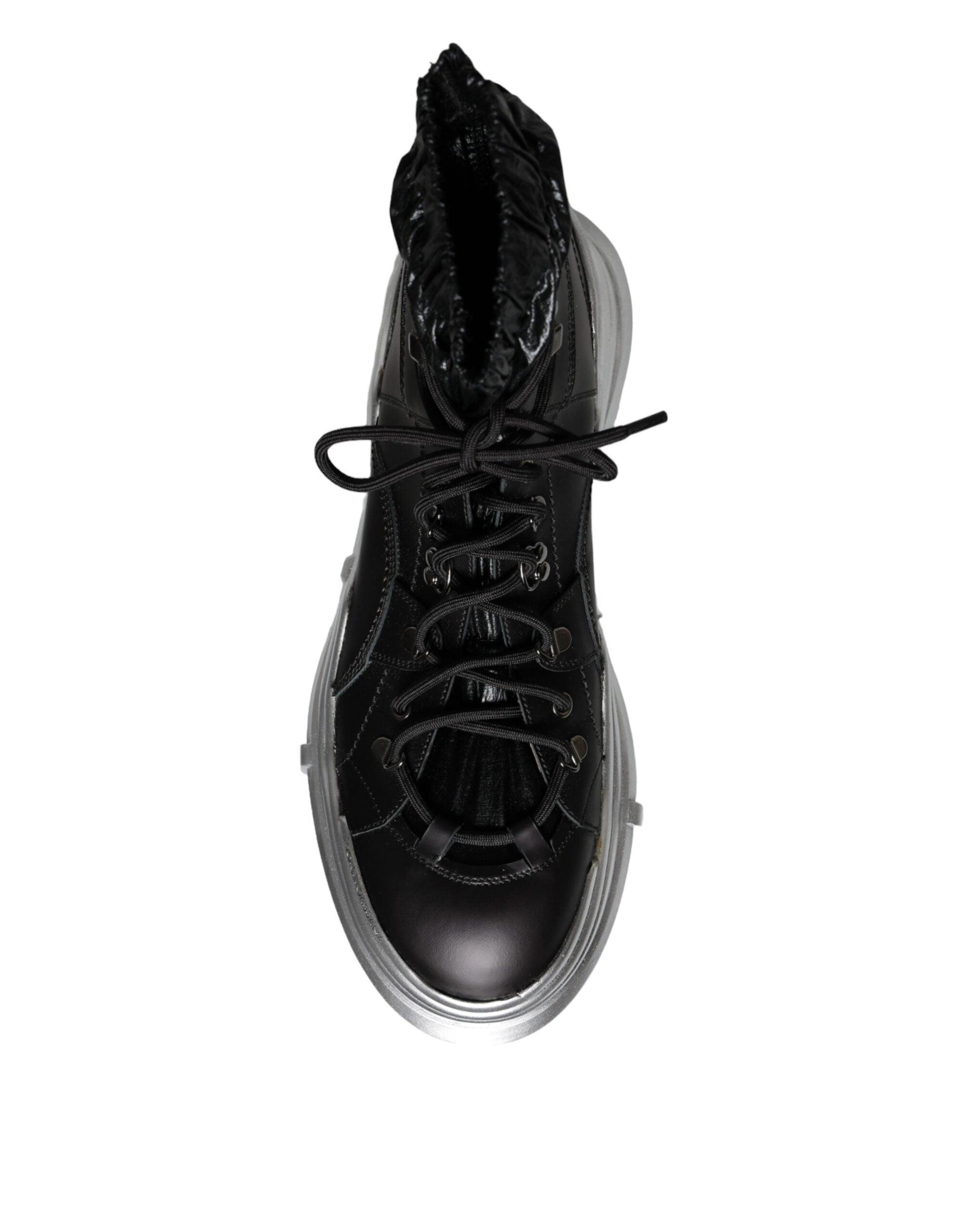 Dolce & Gabbana Black Nylon Galileo High Top Sneakers Shoes - Arichezz.store