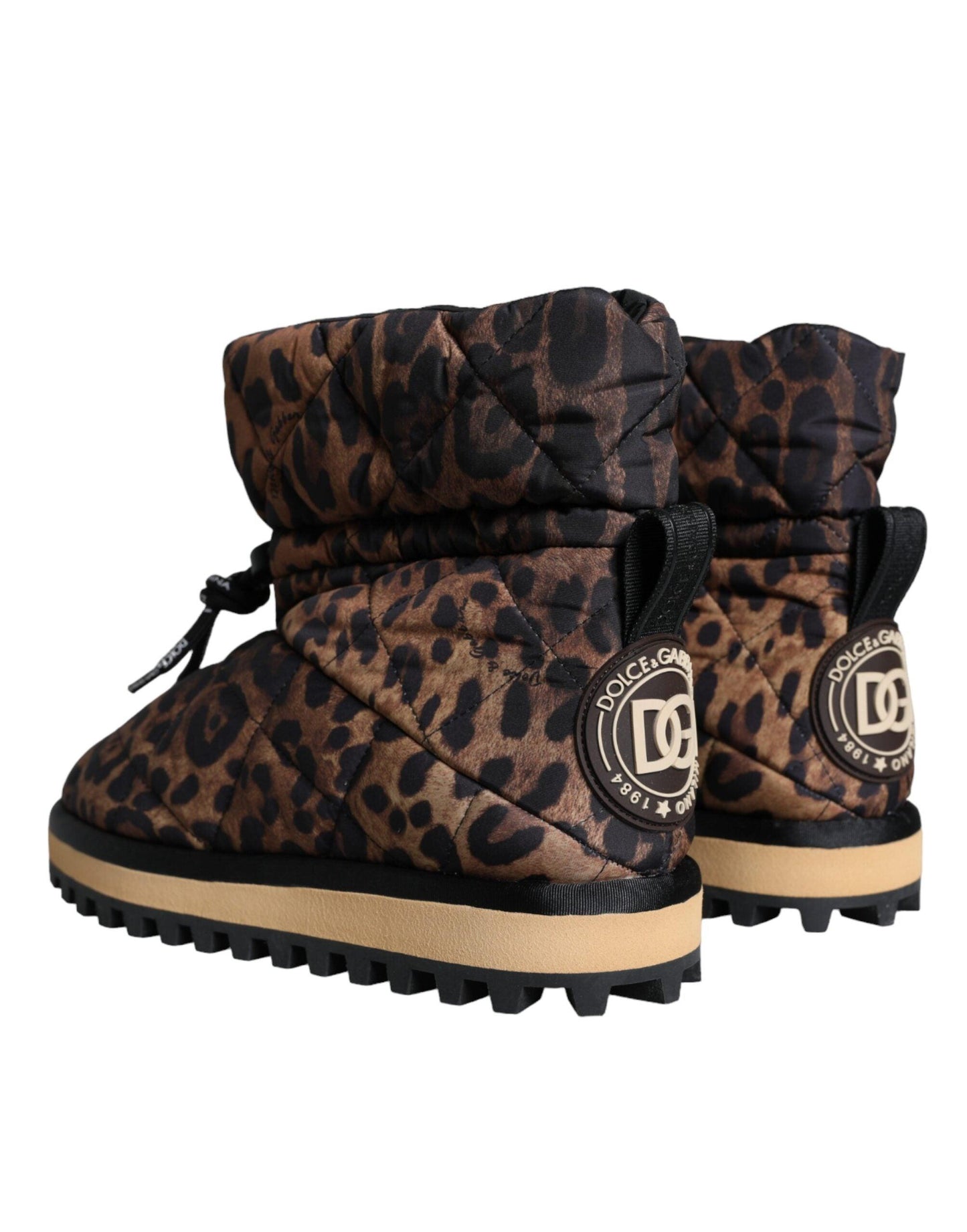 Dolce & Gabbana Brown Leopard Ankle Boots Padded Shoes - Arichezz.store