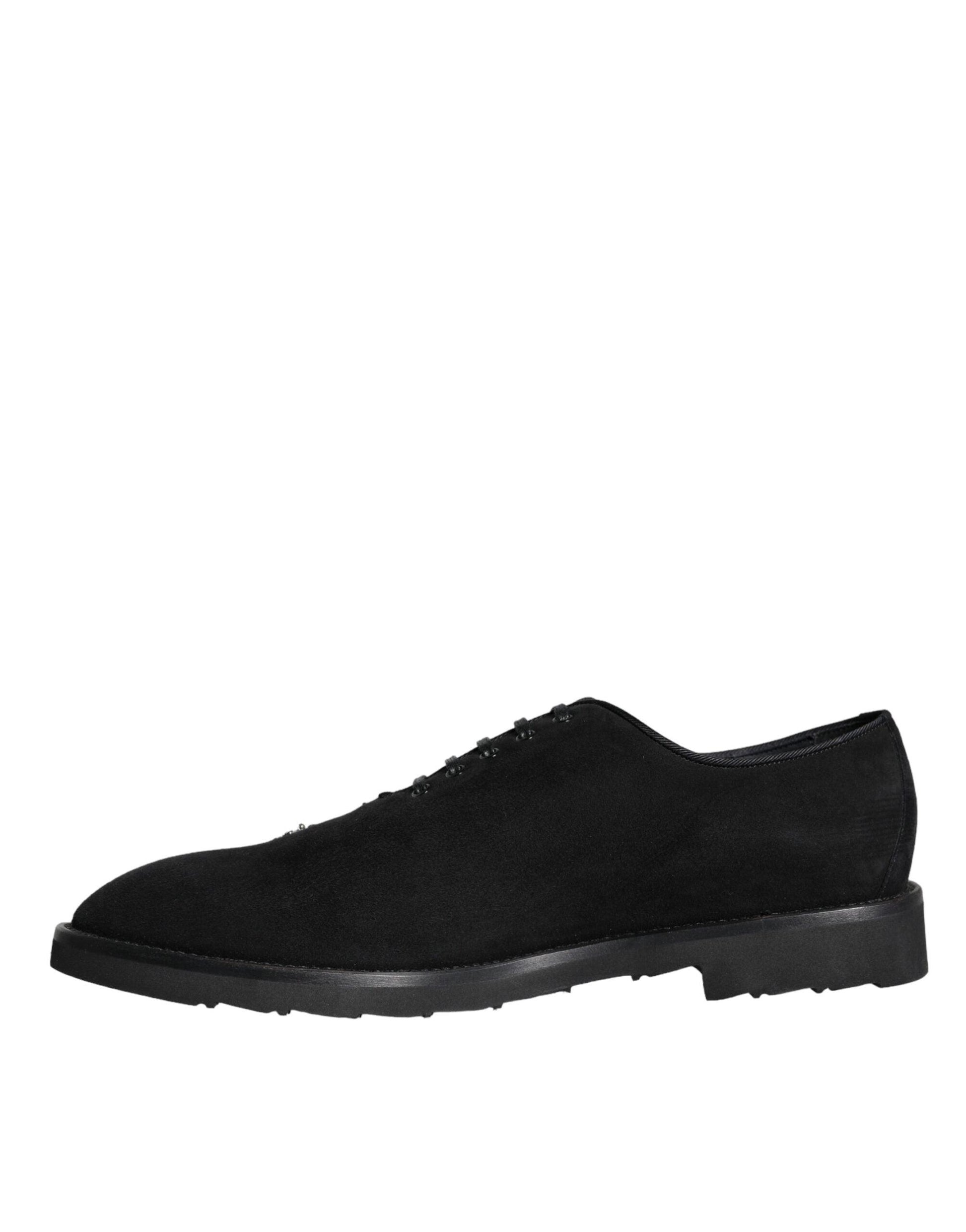 Dolce & Gabbana Black Suede Sicilia Lace Up Formal Shoes - Arichezz.store