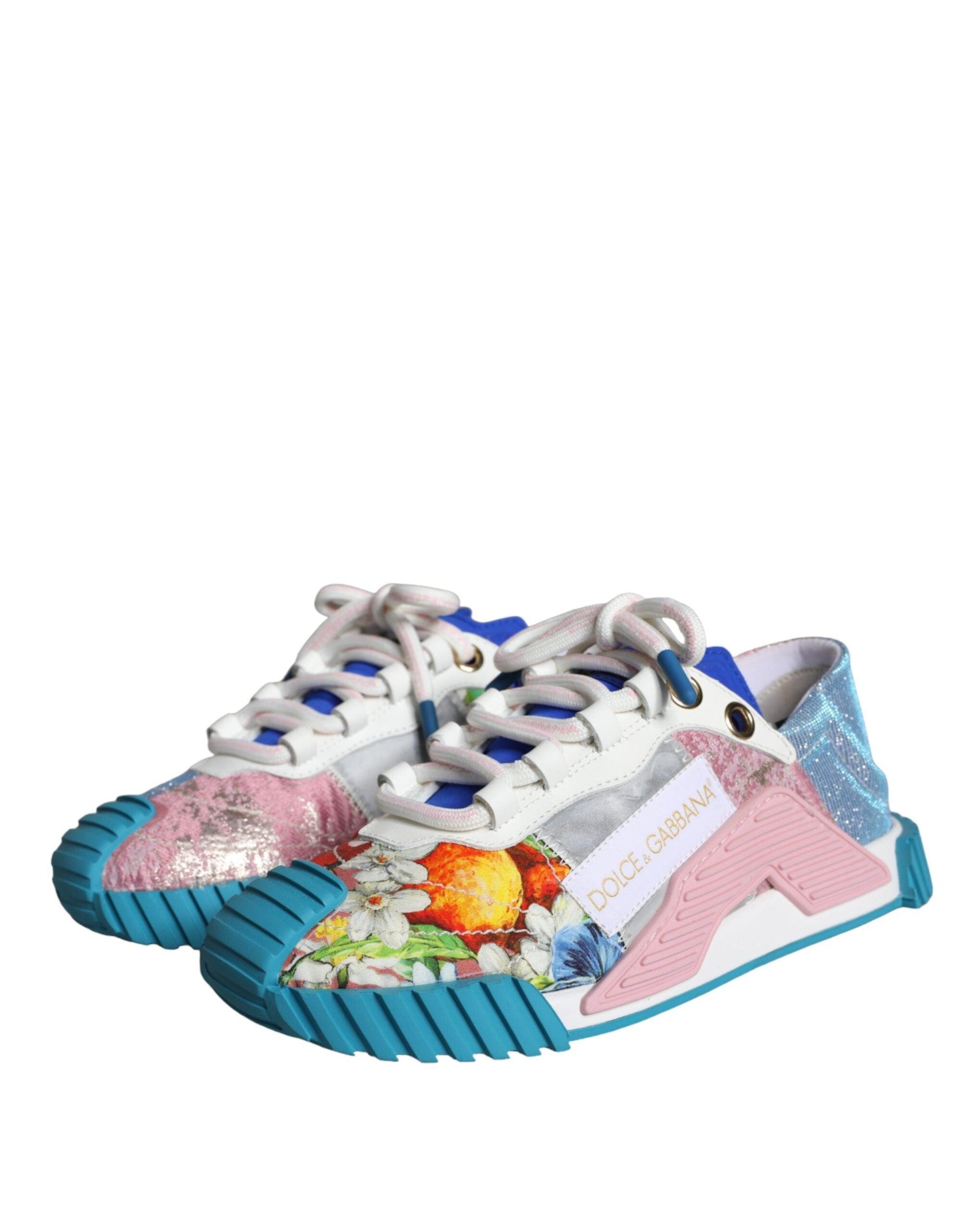 Dolce & Gabbana Multicolor Patchwork NS1 Low Top Sneaker Shoes - Arichezz.store