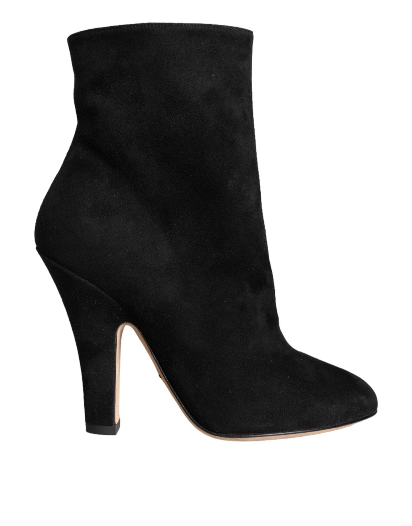 Dolce & Gabbana Black Suede Leather Mid Calf Boots Shoes - Arichezz.store