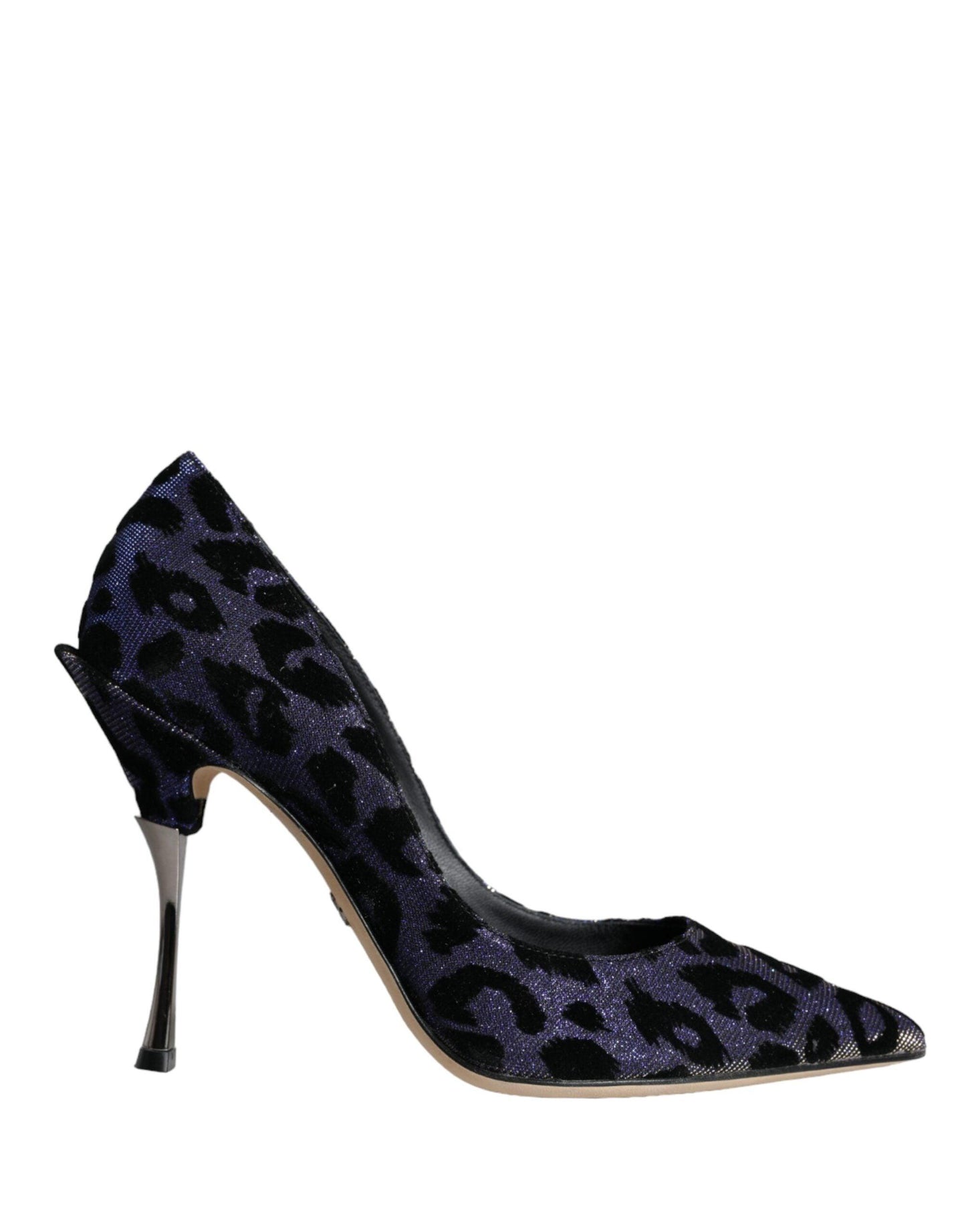 Dolce & Gabbana Dark Blue Leopard Lurex Heels Pumps Shoes - Arichezz.store