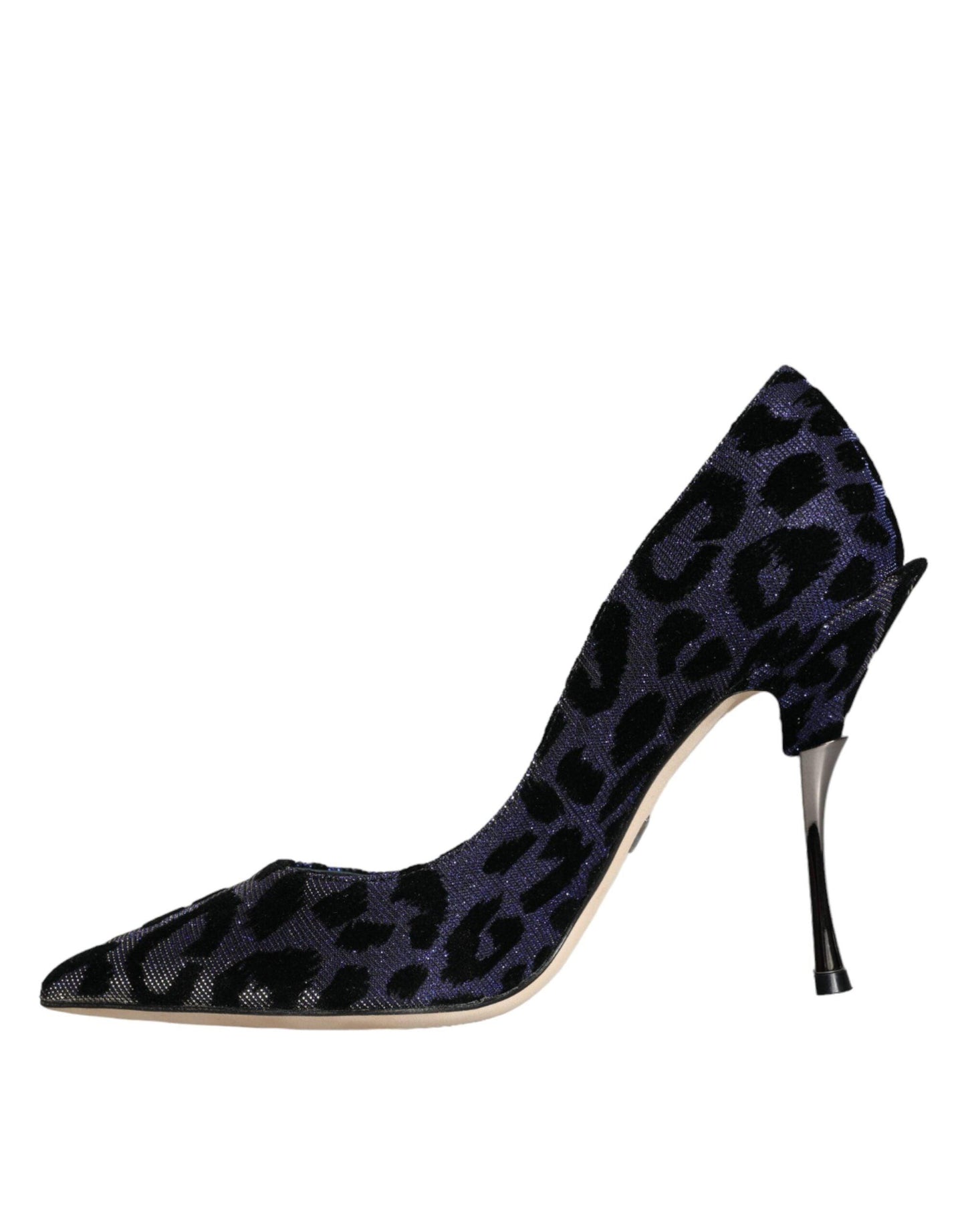 Dolce & Gabbana Dark Blue Leopard Lurex Heels Pumps Shoes - Arichezz.store