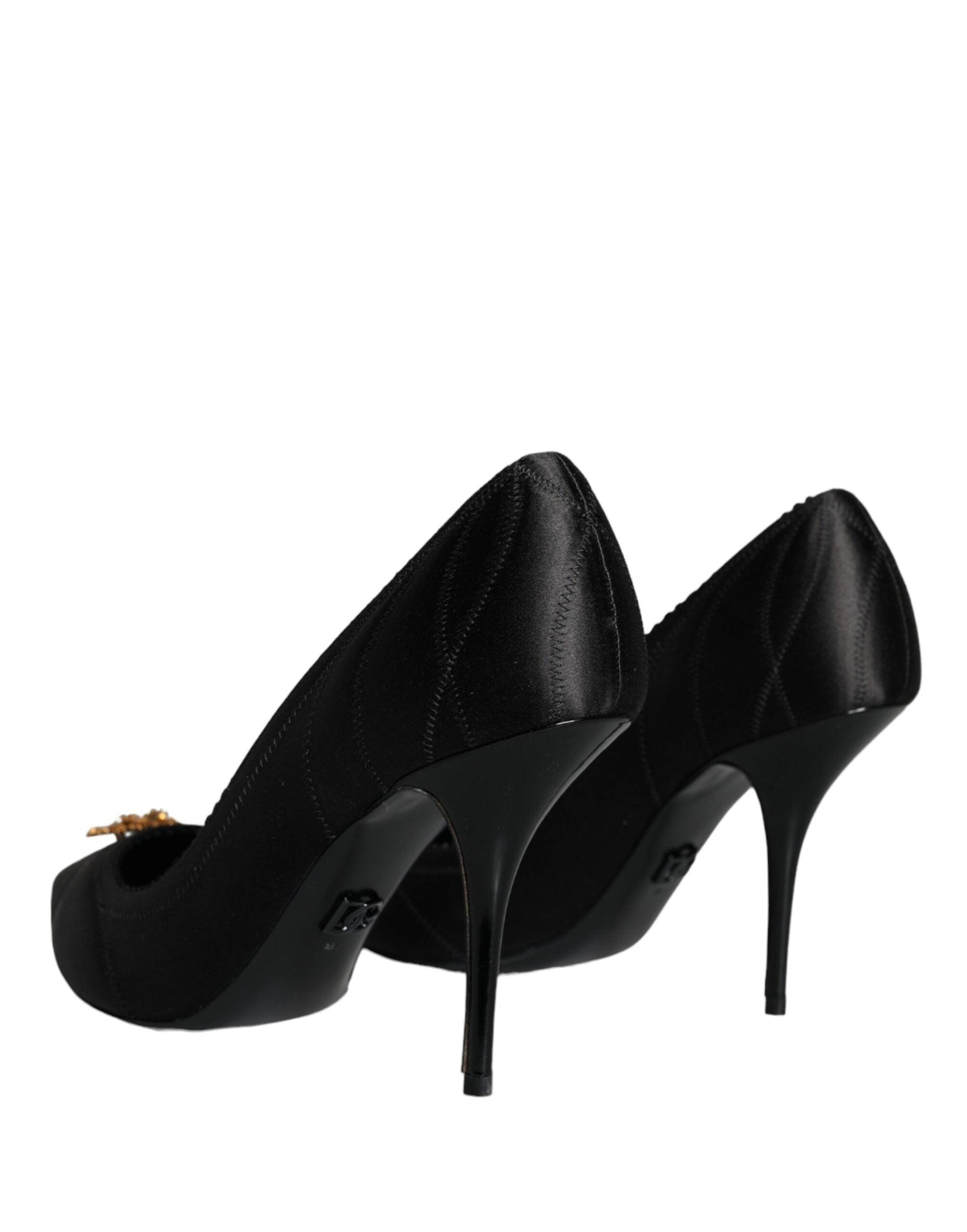 Dolce & Gabbana Black Heart DEVOTION Heels Pumps Shoes - Arichezz.store