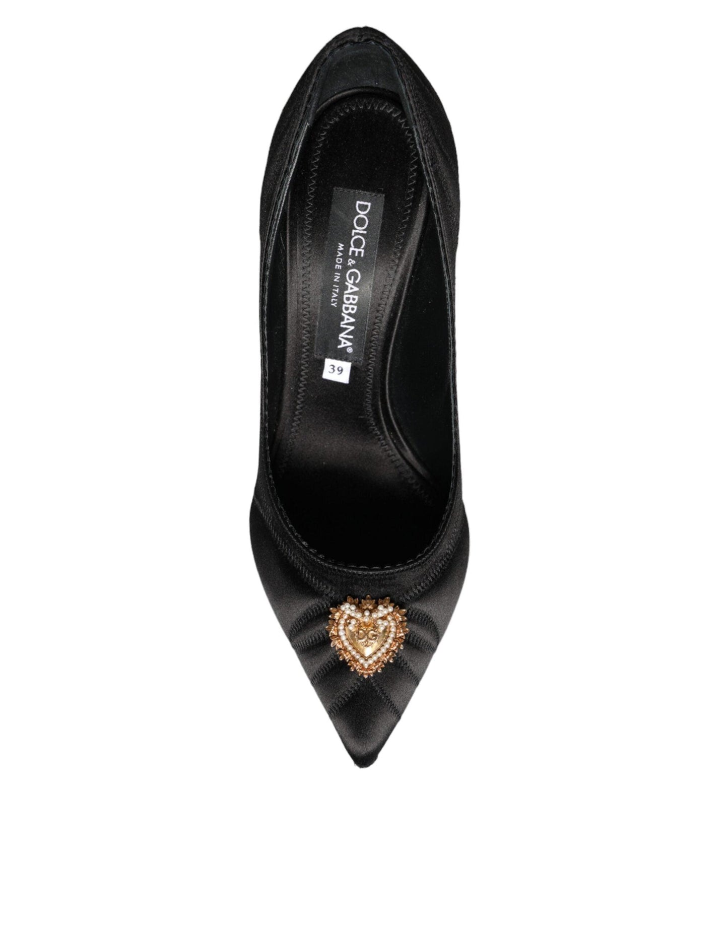 Dolce & Gabbana Black Heart DEVOTION Heels Pumps Shoes - Arichezz.store