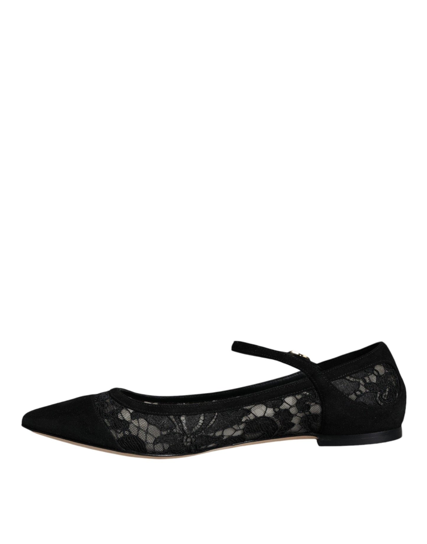 Dolce & Gabbana Black Taormina Lace Bellucci Flats Shoes - Arichezz.store