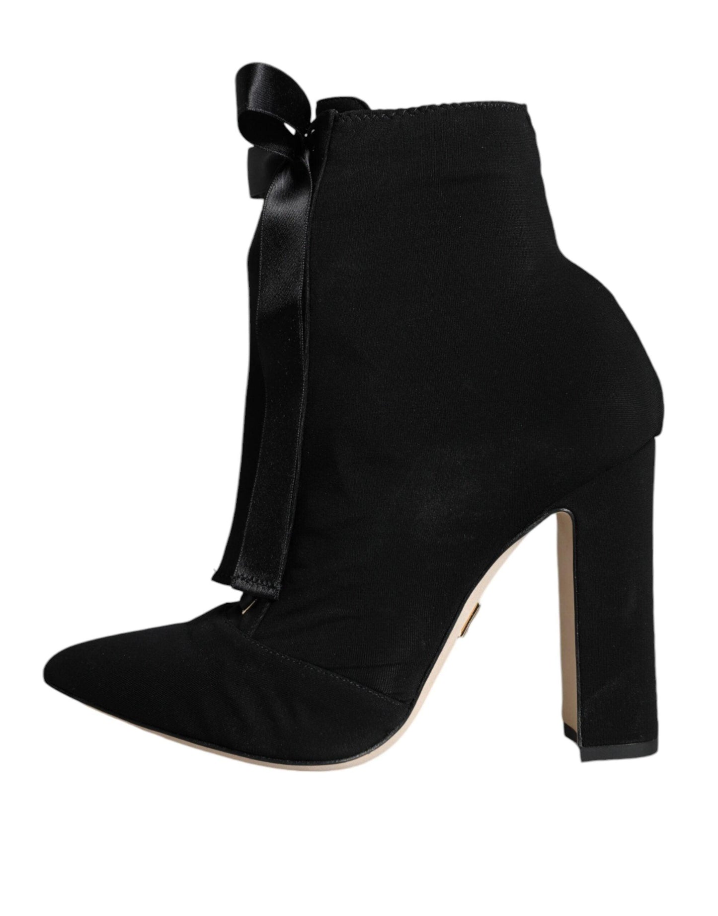 Dolce & Gabbana Black Jersey Stretch Ankle Booties Shoes - Arichezz.store