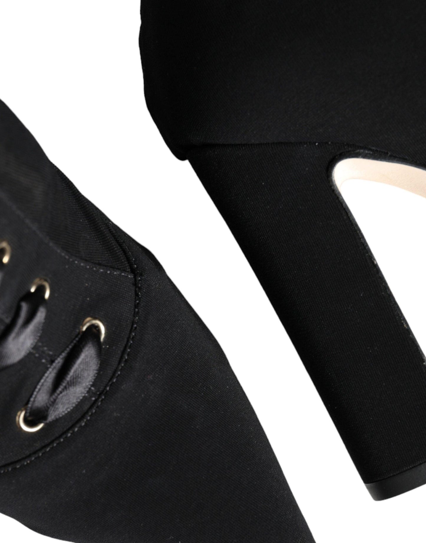 Dolce & Gabbana Black Jersey Stretch Ankle Booties Shoes - Arichezz.store