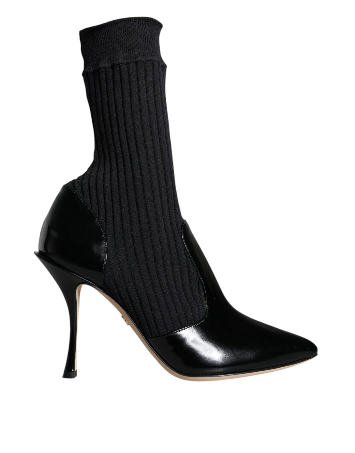 Dolce & Gabbana Black Stretch Stilettos Booties Socks Shoes - Arichezz.store