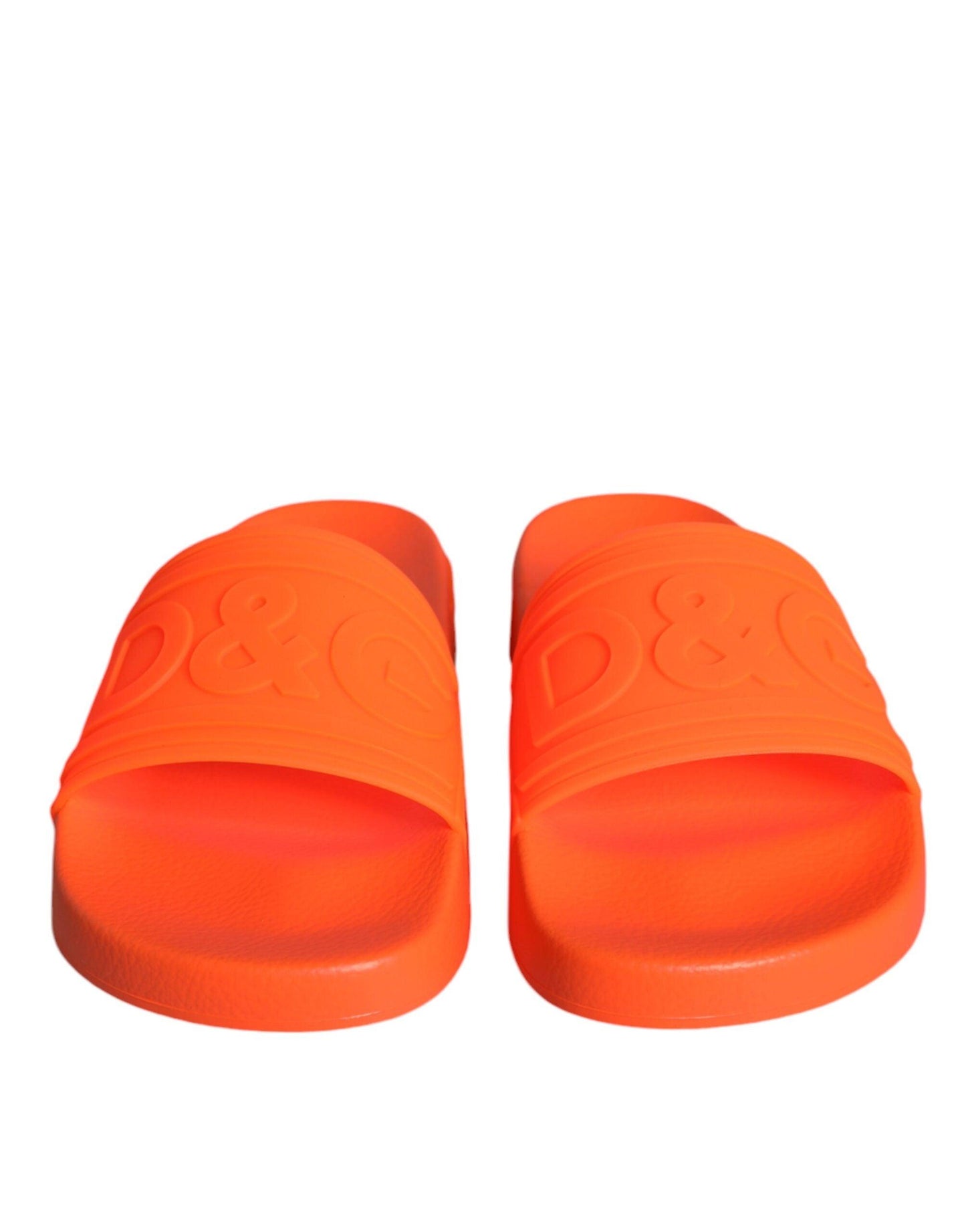 Dolce & Gabbana Orange Rubber Slides Sandals Beachwear Shoes - Arichezz.store