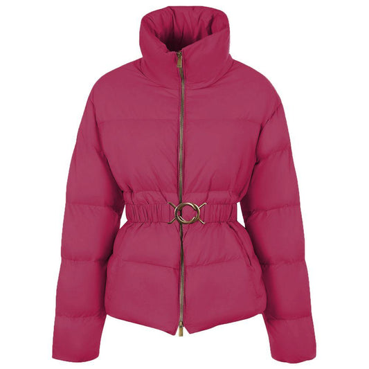 PINKO Fuchsia Quilted Nylon Jacket with Removable Hood - Arichezz.store