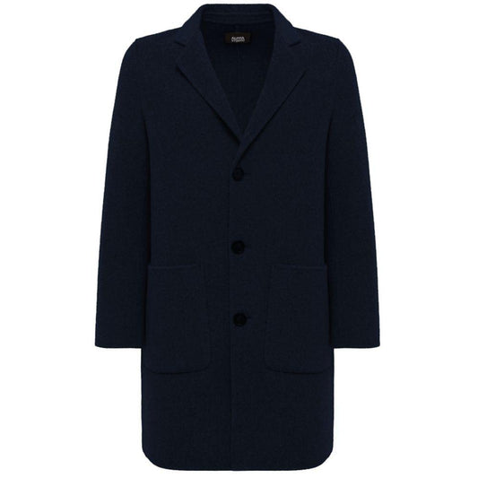 Alpha Studio Blue Wool Jacket - Arichezz.store