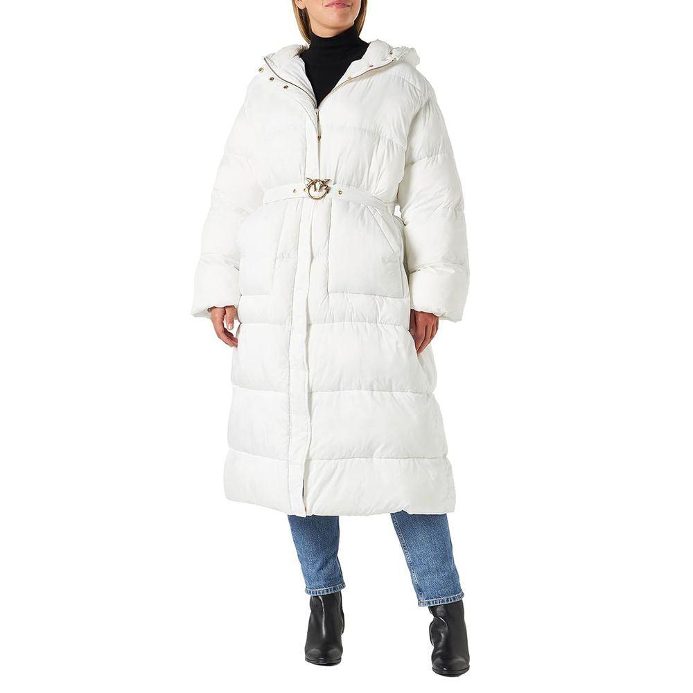 PINKO White Long Padded Nylon Down Jacket - Arichezz.store