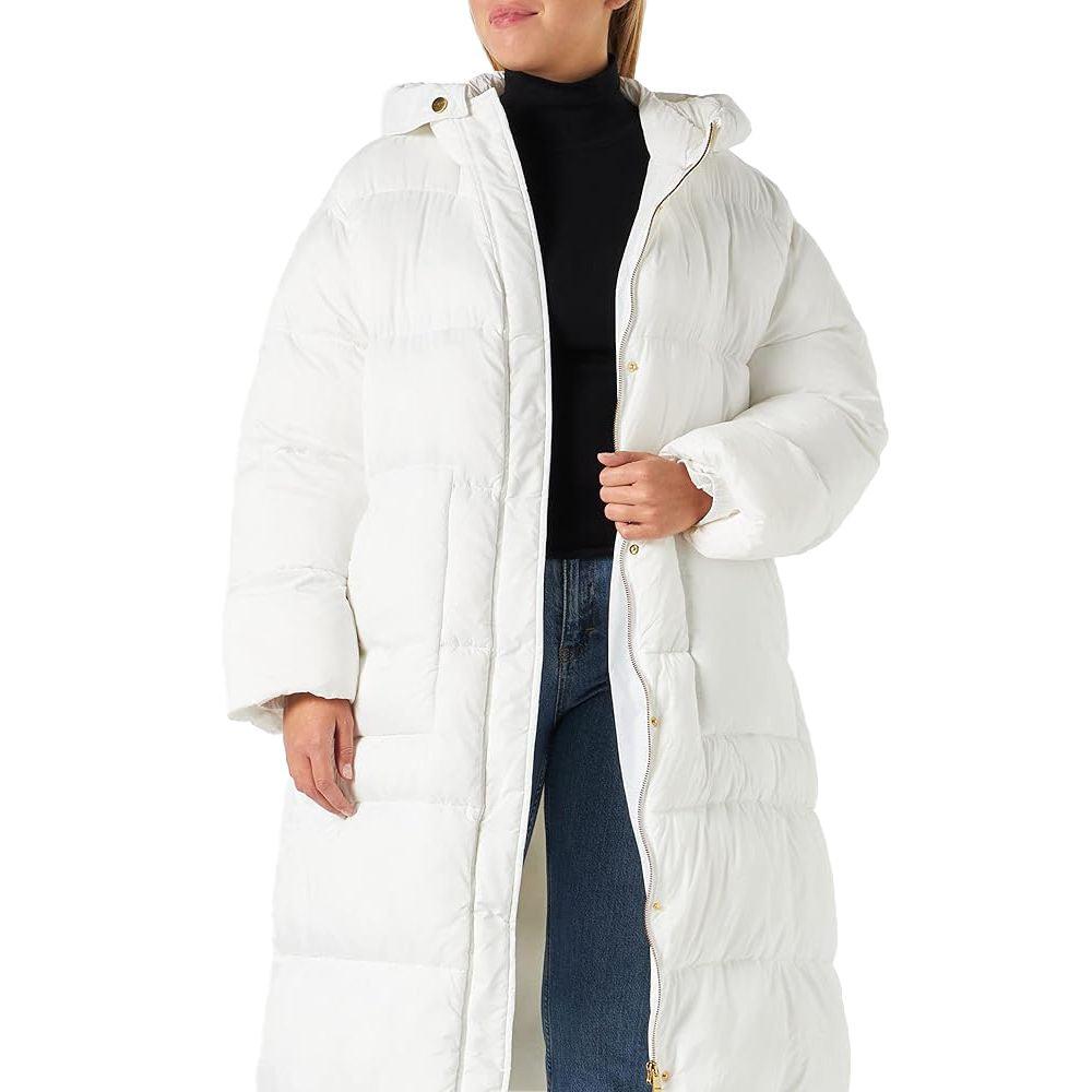 PINKO White Long Padded Nylon Down Jacket - Arichezz.store