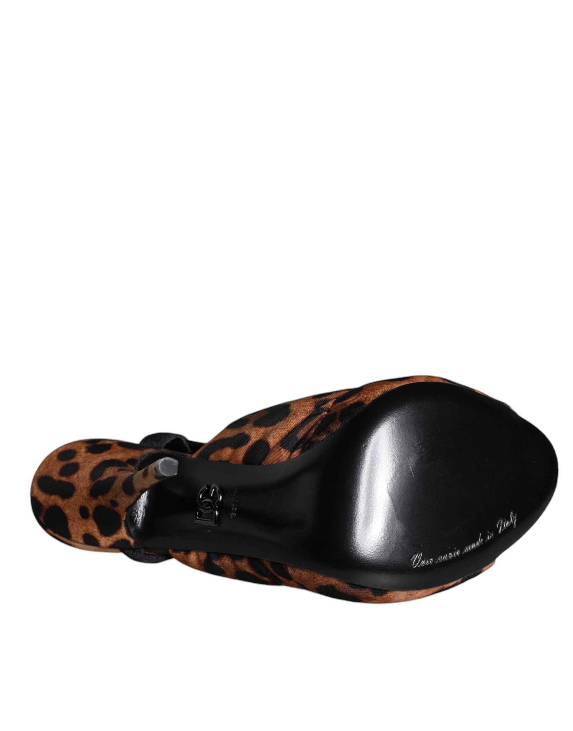 Dolce & Gabbana Brown Leopard Keira Slingback Sandals Shoes - Arichezz.store