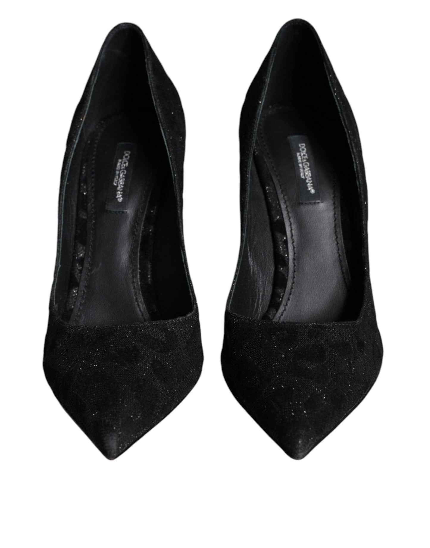 Dolce & Gabbana Black Leopard Lurex High Heels Pumps Shoes - Arichezz.store