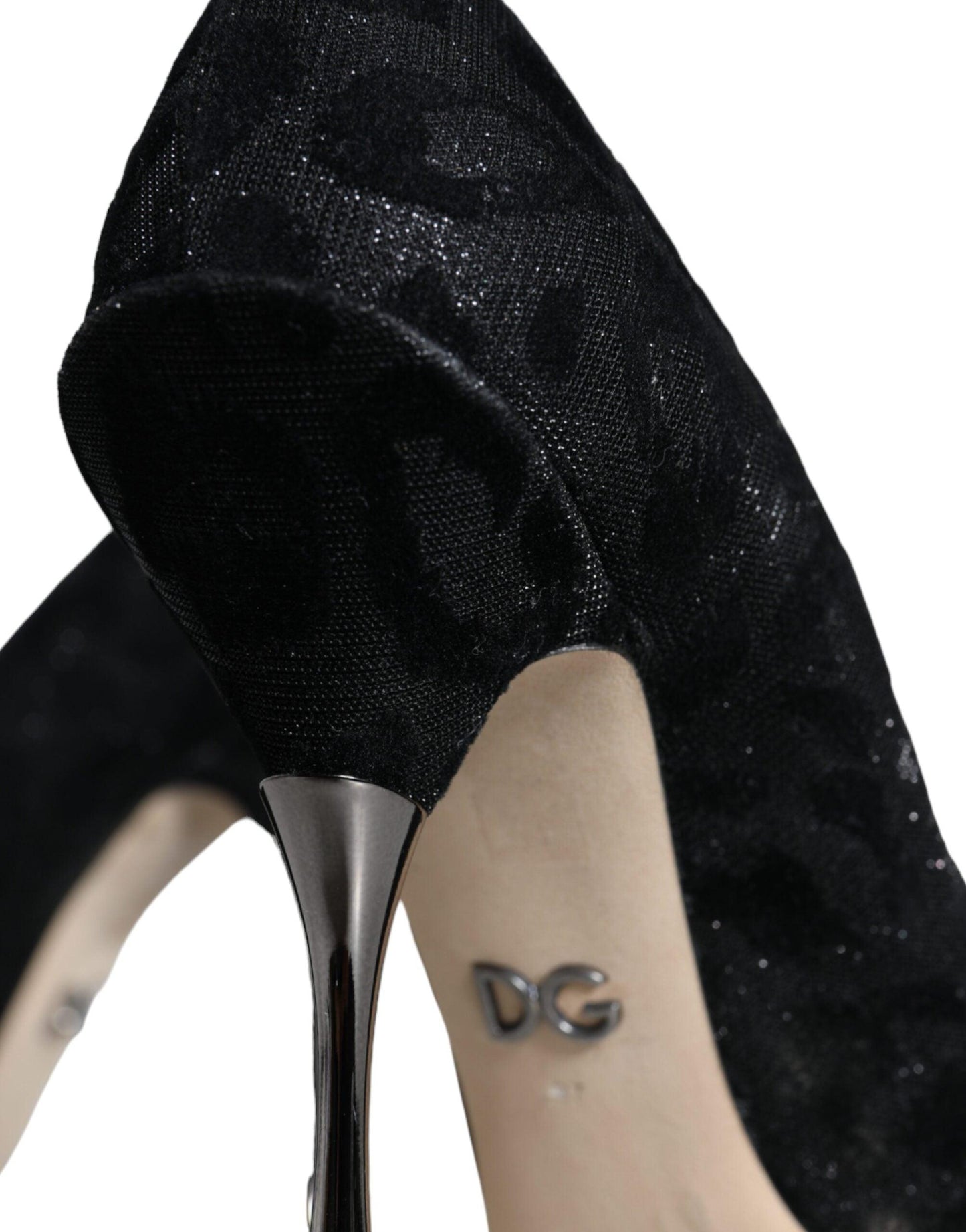 Dolce & Gabbana Black Leopard Lurex High Heels Pumps Shoes - Arichezz.store