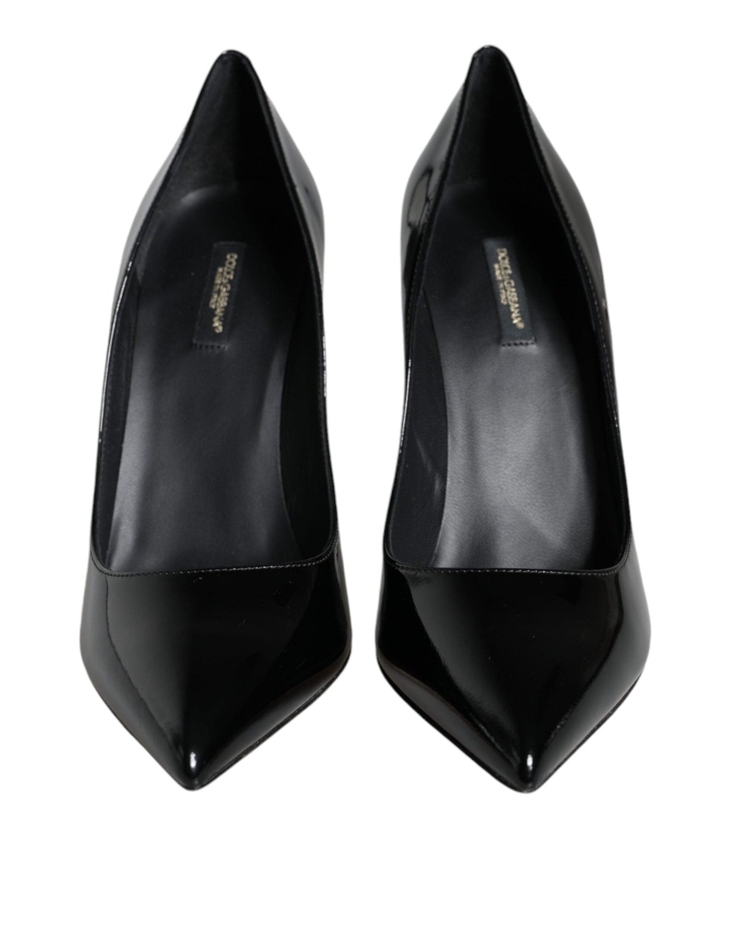 Dolce & Gabbana Black Patent Leather Bellucci Pumps Heels Shoes - Arichezz.store