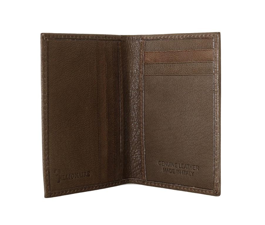 Billionaire Italian Couture Elegant Leather Men's Wallet in Brown - Arichezz.store