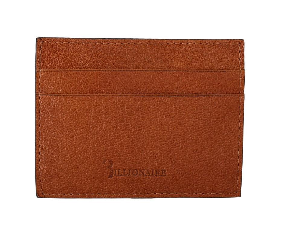 Billionaire Italian Couture Elegant Men's Leather Wallet in Brown - Arichezz.store