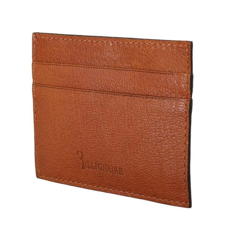 Billionaire Italian Couture Elegant Men's Leather Wallet in Brown - Arichezz.store