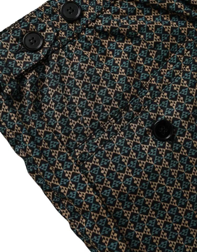 Dolce & Gabbana Brown Patterned Beachwear Swim Shorts Swimwear - Arichezz.store