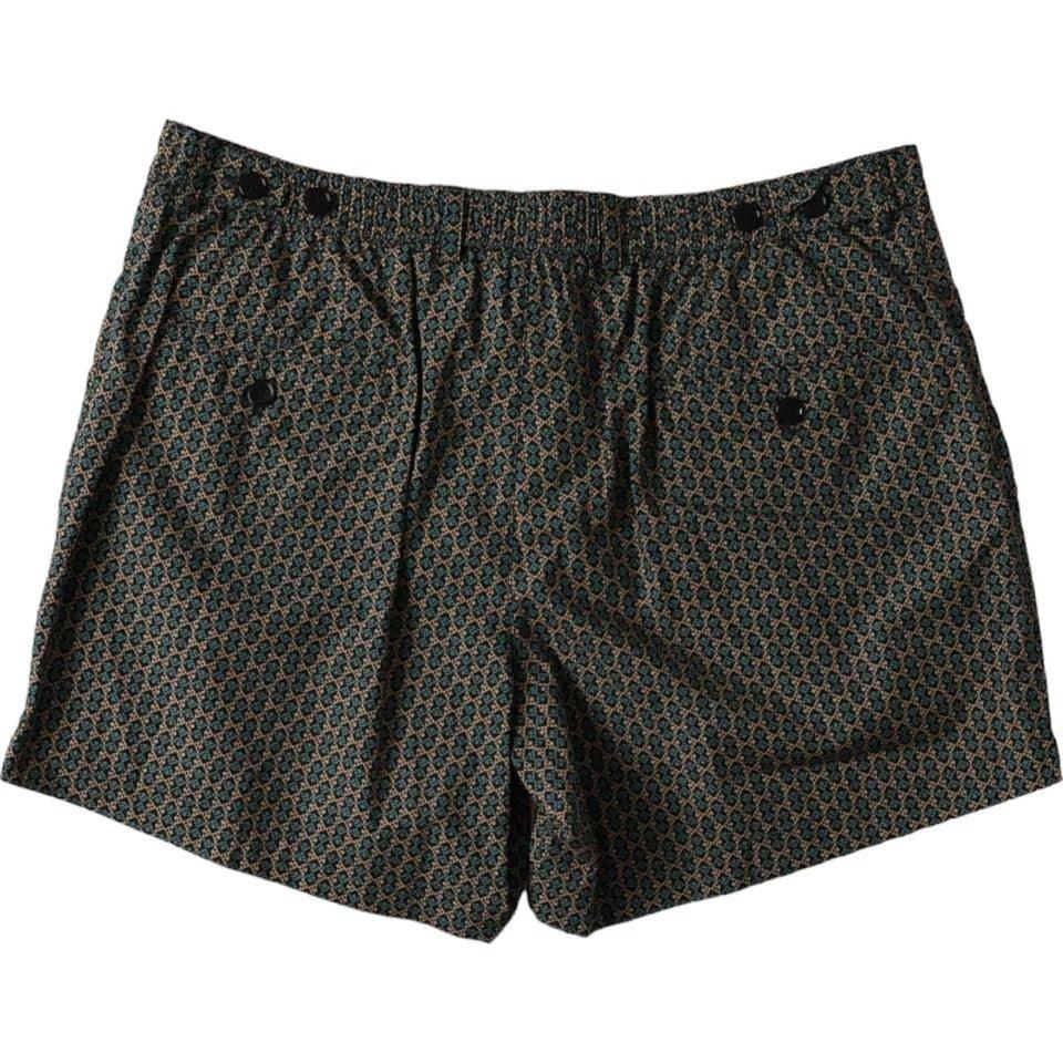 Dolce & Gabbana Brown Patterned Beachwear Swim Shorts Swimwear - Arichezz.store