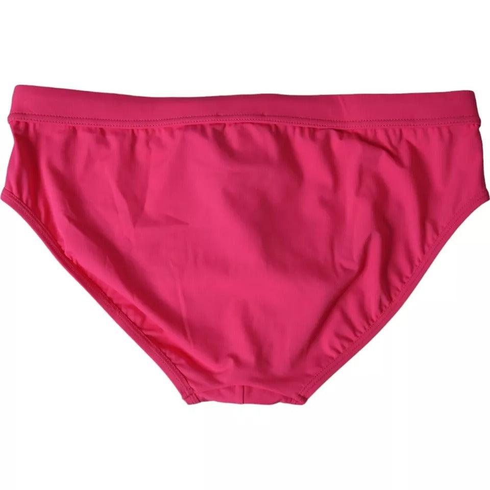 Dolce & Gabbana Pink Nylon DG Logo Beachwear Brief Swimwear Men - Arichezz.store