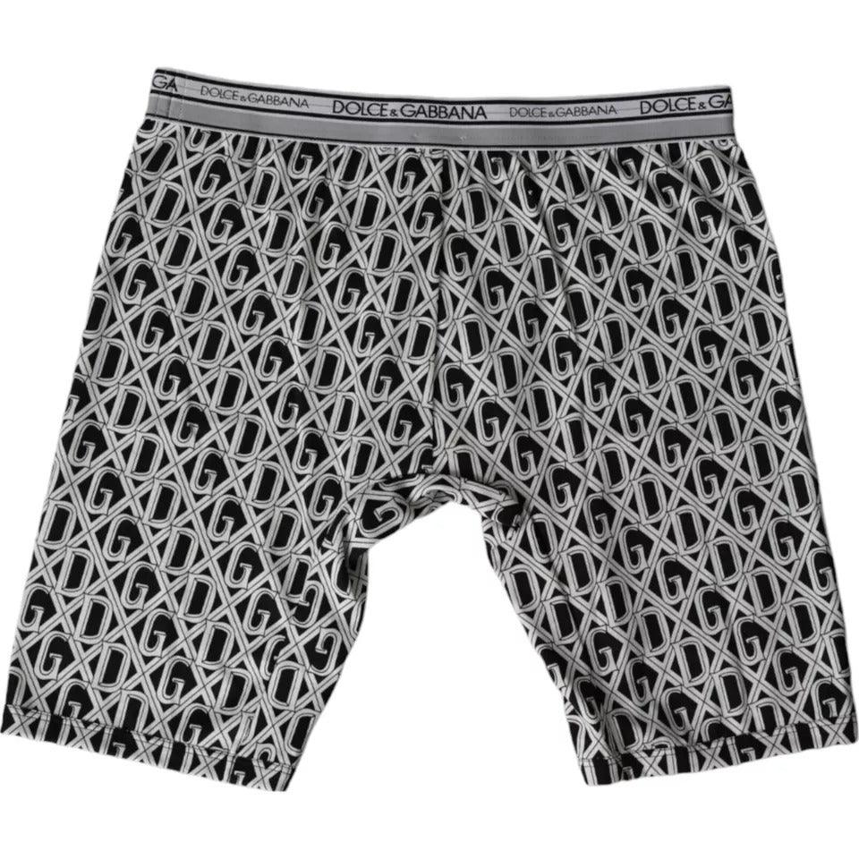 Dolce & Gabbana Black White DG Logo Cotton Stretch Cycling Underwear Men - Arichezz.store